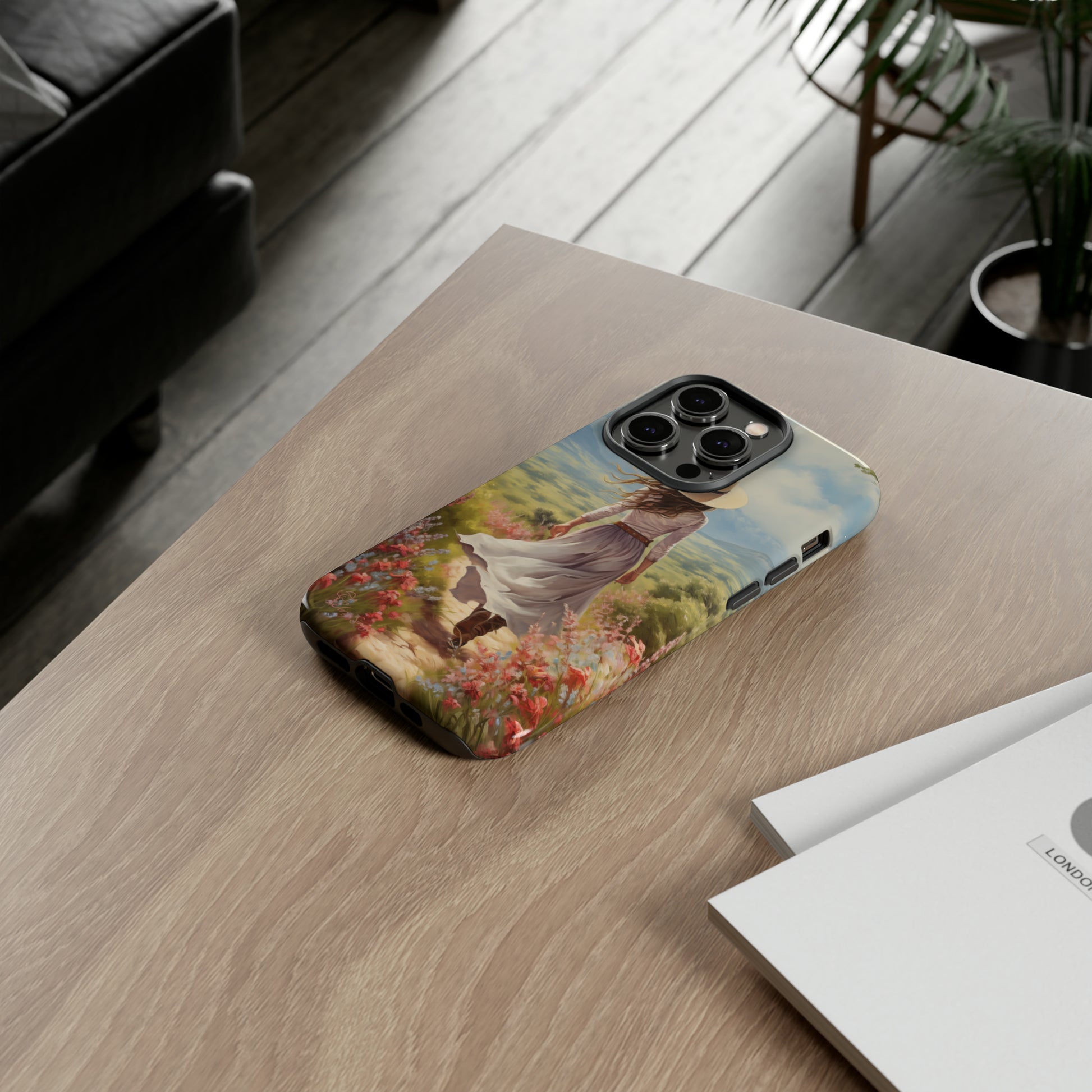 Embrace Whimsical Protection: Tough Western Cell Phone Case by Eliza Singer. Step into a World of Enchantment with a Stylish Woman Amidst Nature's Beauty. Safeguard Your Phone with Artistic Charm. #ElizaSinger #PhoneCase #WesternStyle 