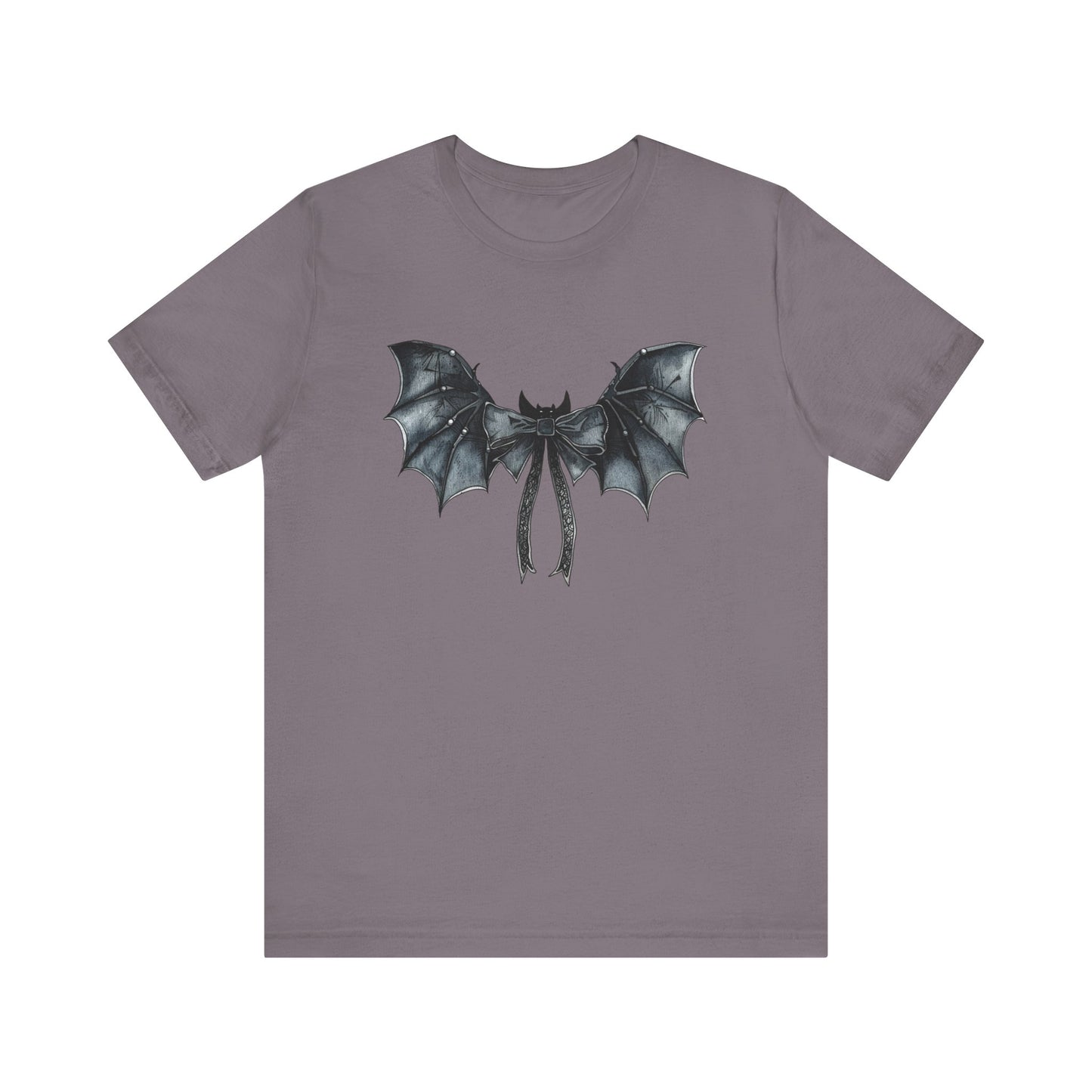 Subtle Spooks: Halloween Bella Canvas T-shirt with Minimalistic Bat Wing Design