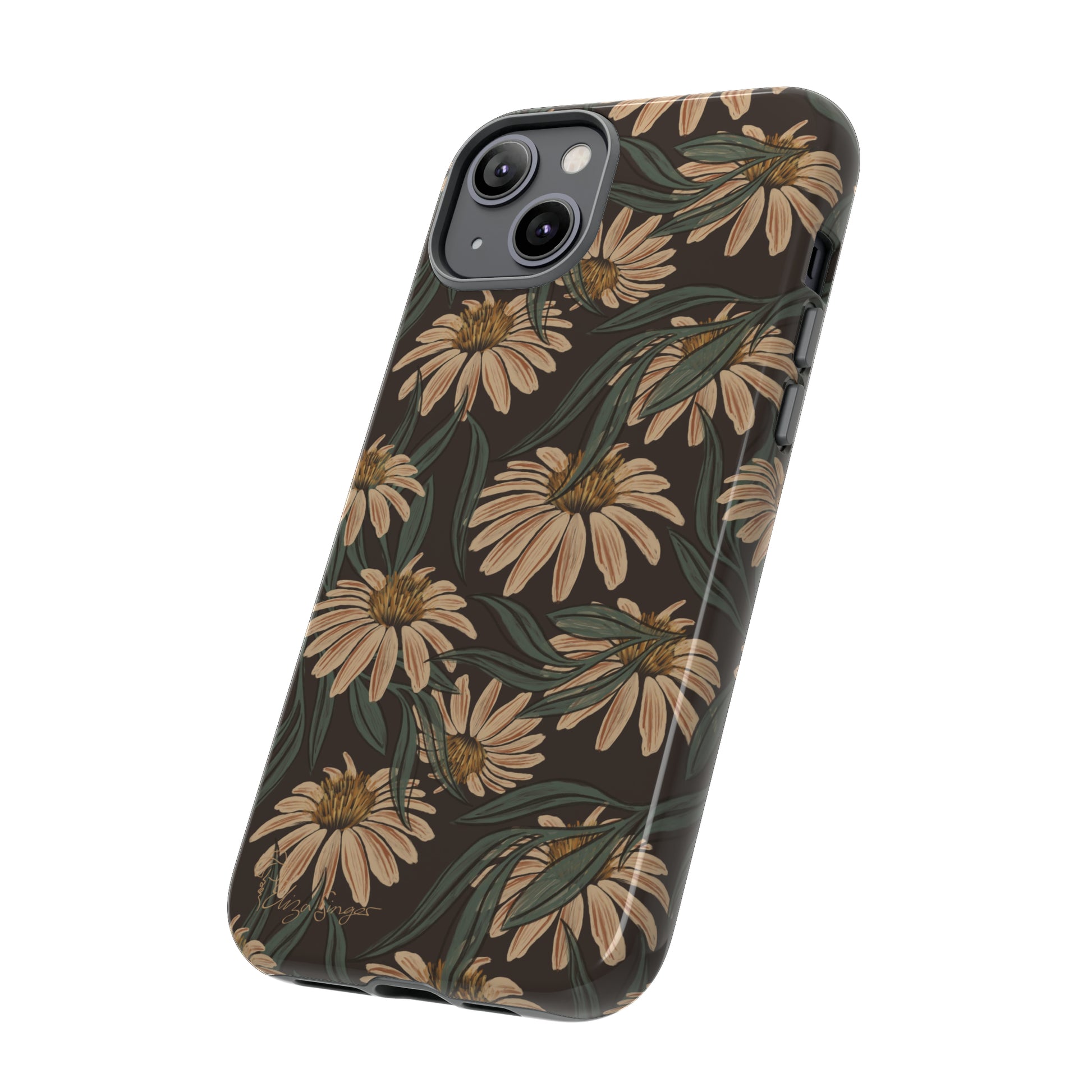 Meadows in Bloom: Boho Meadows Daisy iPhone Tough Protective Cover. A picturesque fusion of Flowers, Boho, and floral daisies in a Western design. Compatible with iPhone 15, 14, 13, XS, XR Pro/Max/Mini/P/Plus. Embrace Nature's Beauty with Style and Durability. #ElizaSinger #PhoneCase #BohoFloral