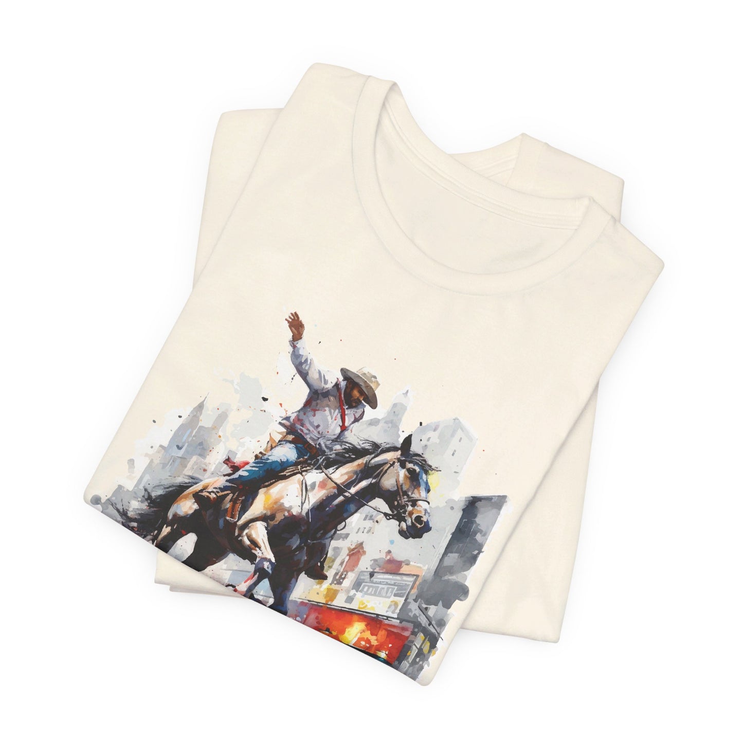 Urban Rodeo: Bella Canvas T-shirt with Cowboy in Times Square