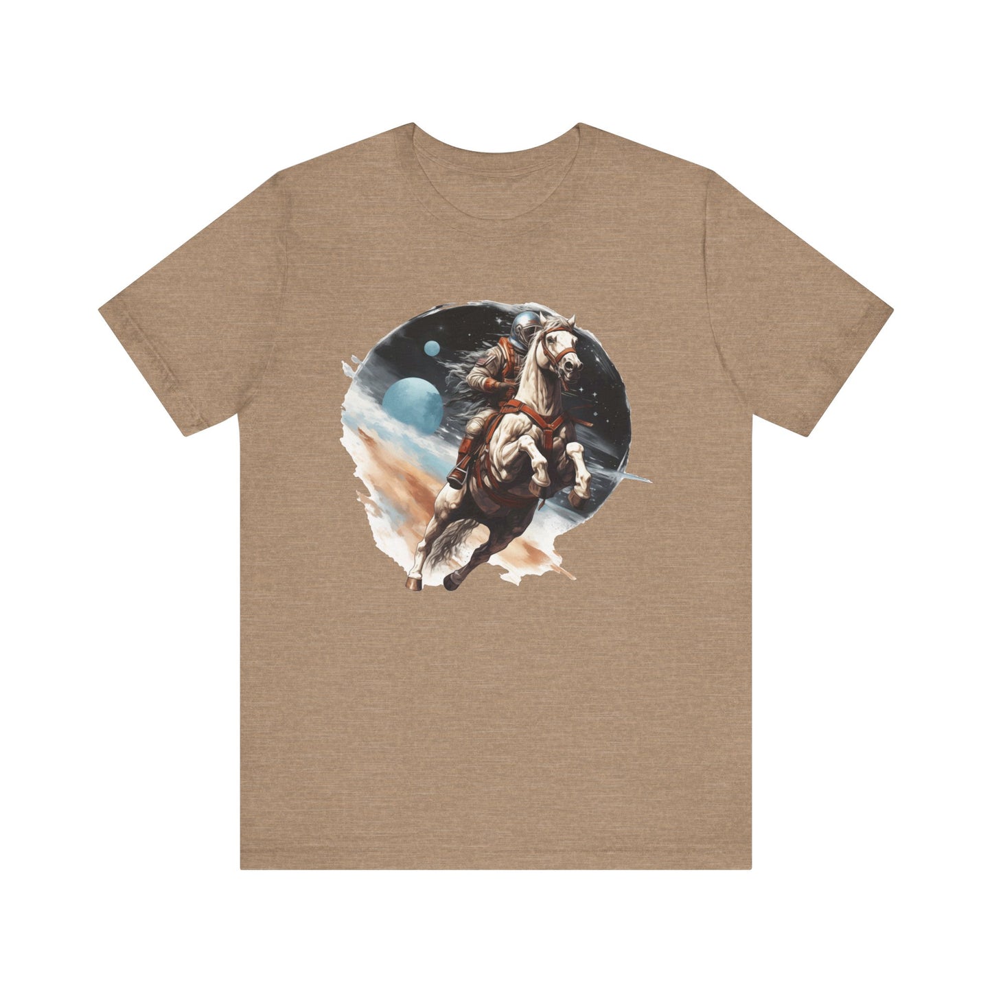 Intergalactic Rodeo: Astronaut on Horse Bella Canvas T-shirt