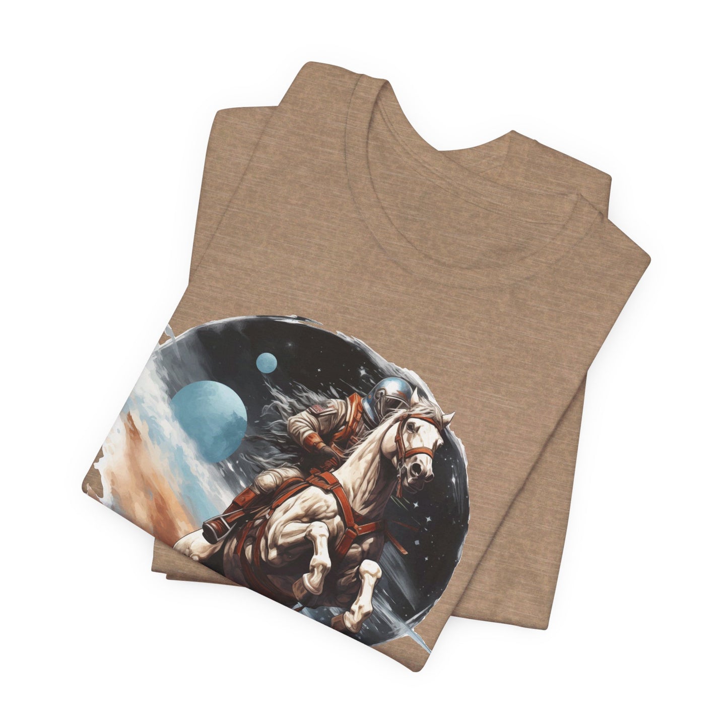 Intergalactic Rodeo: Astronaut on Horse Bella Canvas T-shirt
