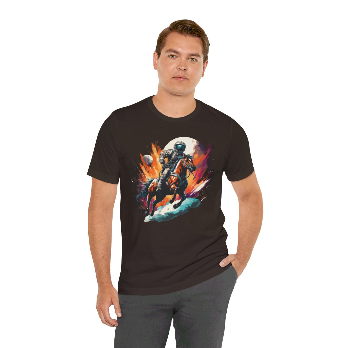 Astronaut Cowboy in Space: Colorful Bella Canvas T-shirt