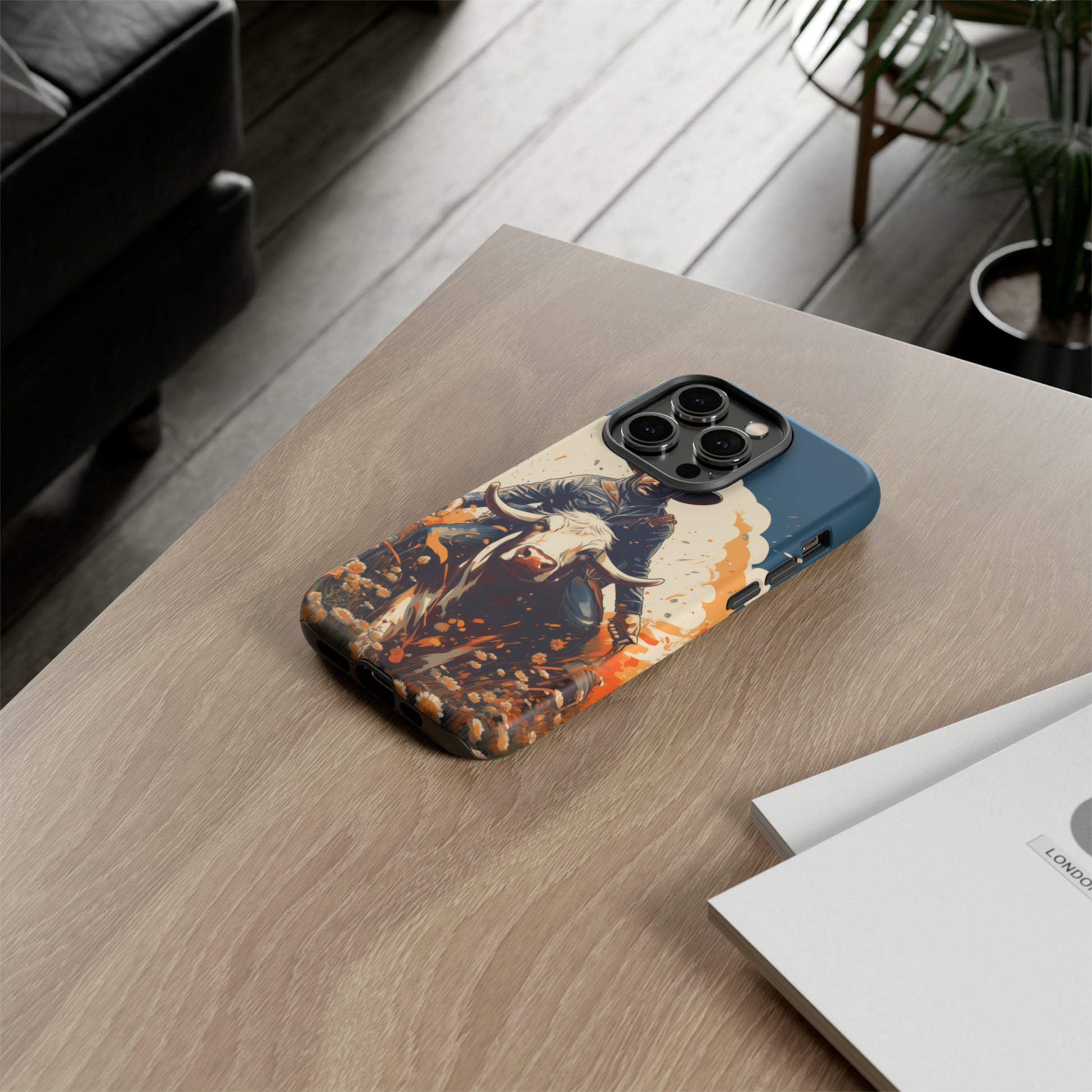 Time-Tested Charm: Immerse yourself in the charm of yesteryear with our Tough Cell Phone Case. Featuring a cowboy on a cow in a field of flowers, this design exudes retro vibes. Experience the perfect blend of vintage style and durable protection. Elevate your phone with a touch of timeless allure. #ElizaSinger #PhoneCase #VintageCharm