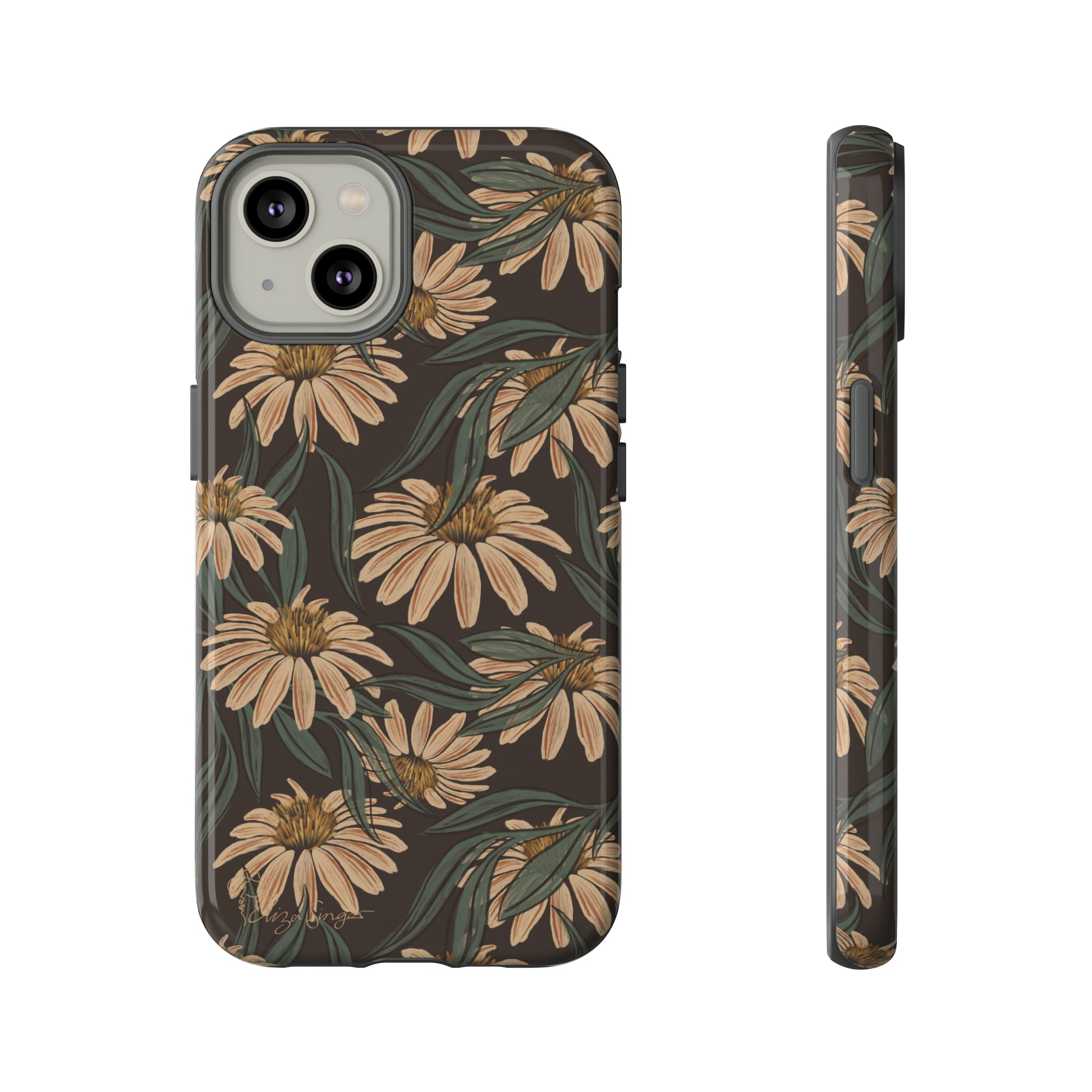 Meadows in Bloom: Boho Meadows Daisy iPhone Tough Protective Cover. A picturesque fusion of Flowers, Boho, and floral daisies in a Western design. Compatible with iPhone 15, 14, 13, XS, XR Pro/Max/Mini/P/Plus. Embrace Nature's Beauty with Style and Durability. #ElizaSinger #PhoneCase #BohoFloral