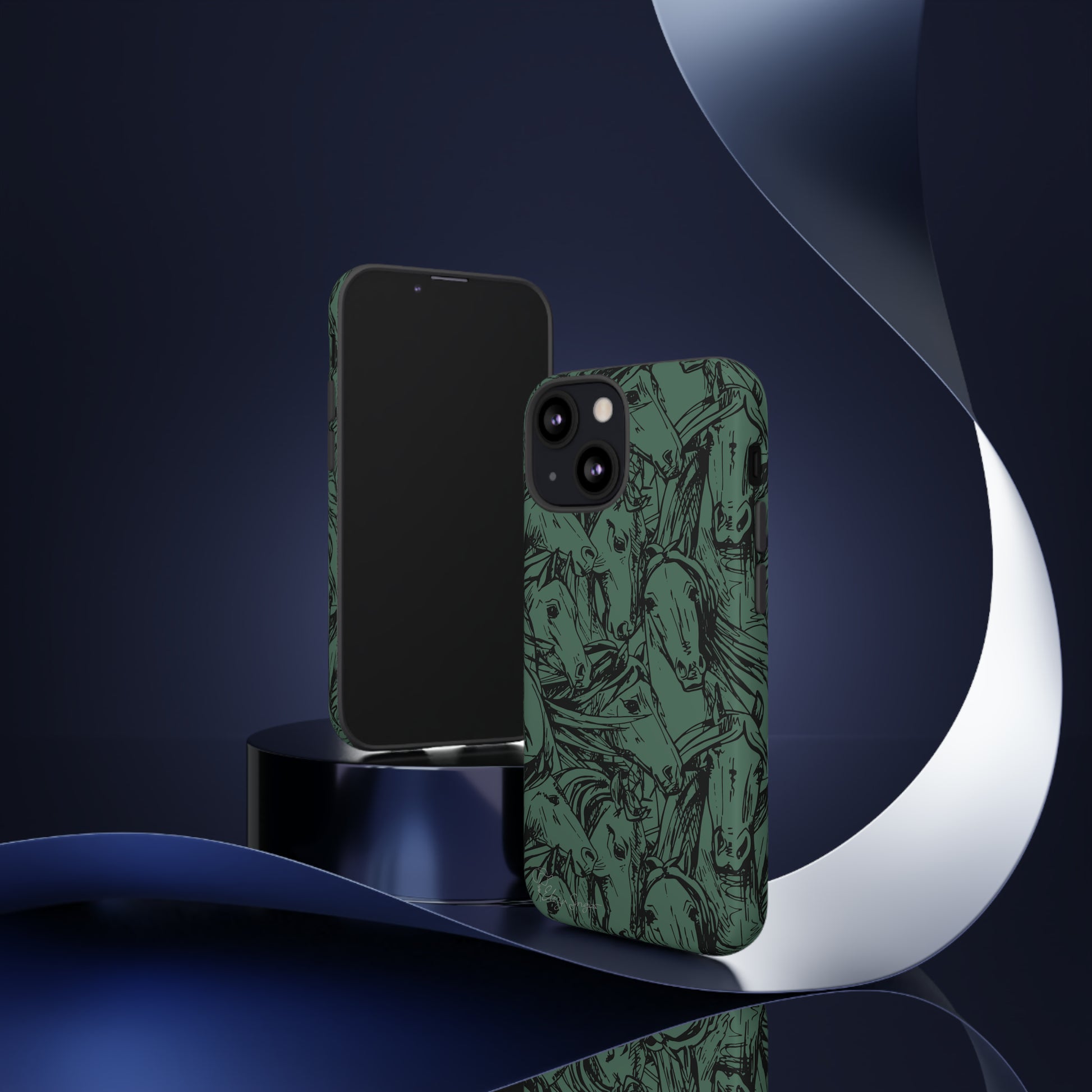 Gallop in Style: Horse Art Western Design iPhone Tough Protective Cover. Featuring a Scribble Horse Drawing, this makes the perfect equestrian gift. Compatible with iPhone 15, 14, 13, XS, XR Pro/Max/Mini/P/Plus. Unleash the Rider in You with Style and Durability. #ElizaSinger #PhoneCase #EquestrianGift