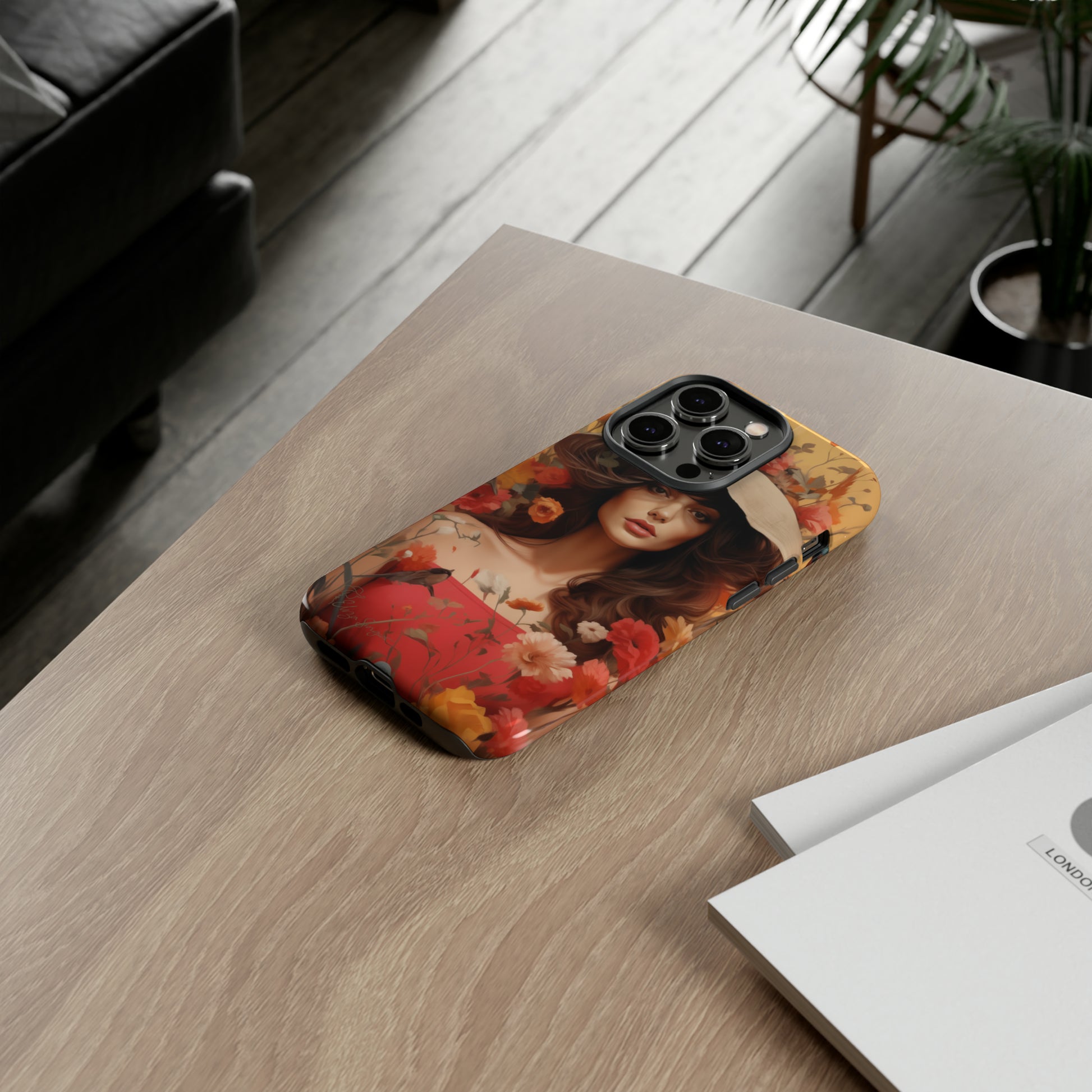 Bask in Sunshine: Embrace the warmth with our Tough Cell Phone Case. A yellow backdrop and a woman in a hat surrounded by flowers create a radiant design. Experience the perfect blend of style and protection, bringing sunshine into your everyday. Elevate your phone with a burst of brightness. #ElizaSinger #PhoneCase #SunshineRadiance