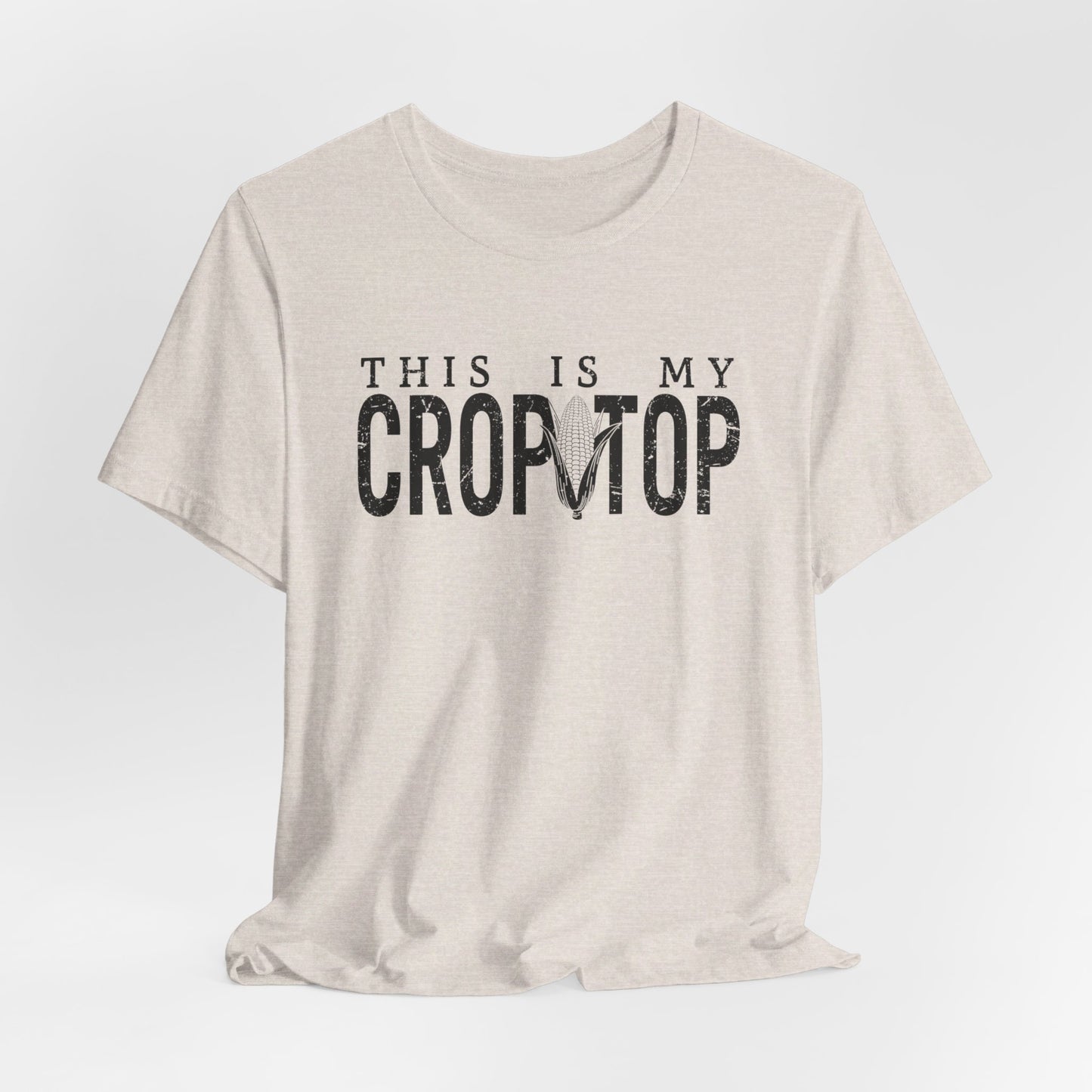Corn Crop: Bella Canvas T-shirt with Corn Head and Slogan