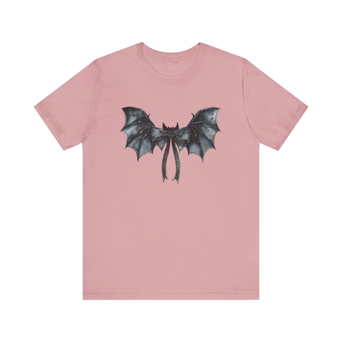 Subtle Spooks: Halloween Bella Canvas T-shirt with Minimalistic Bat Wing Design