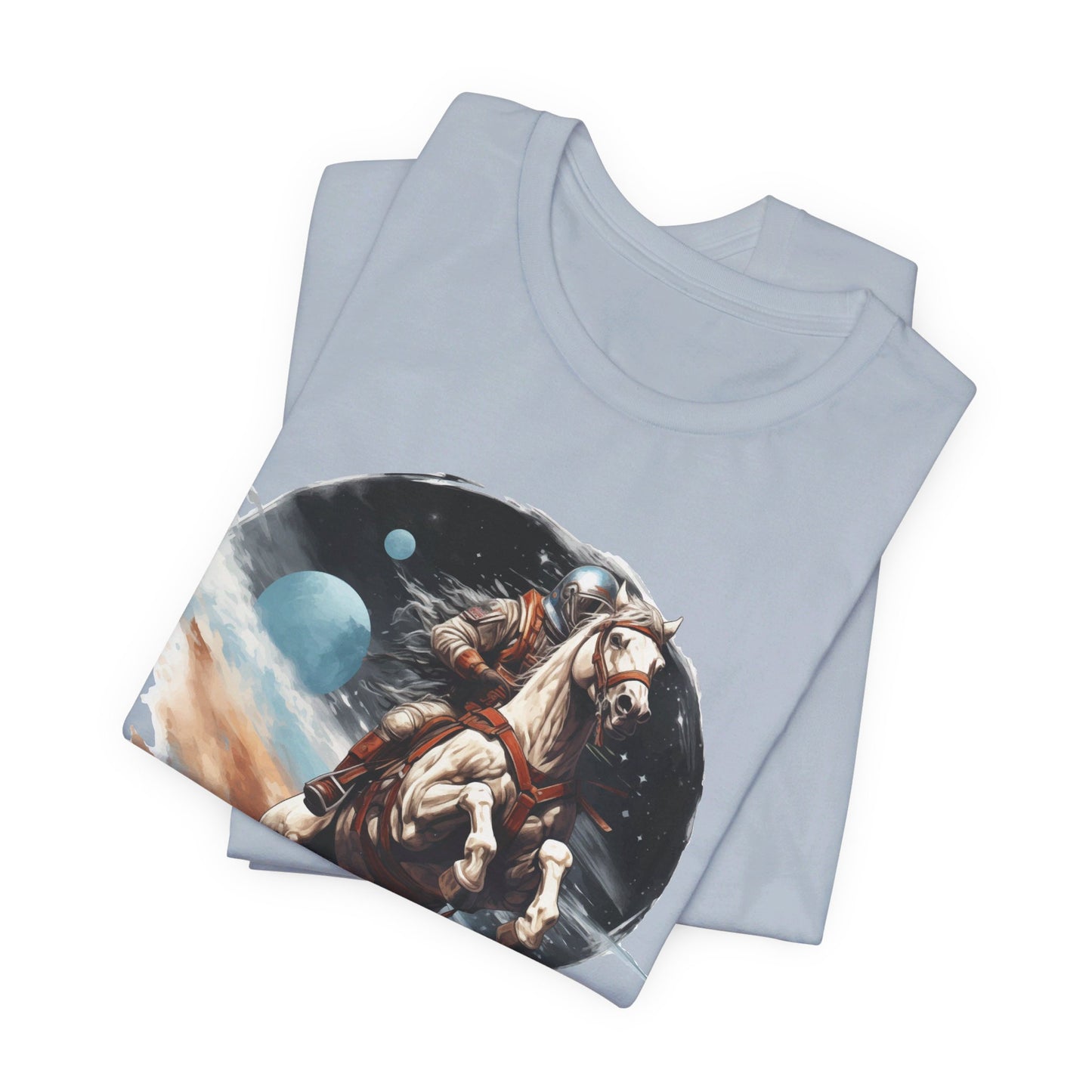 Intergalactic Rodeo: Astronaut on Horse Bella Canvas T-shirt