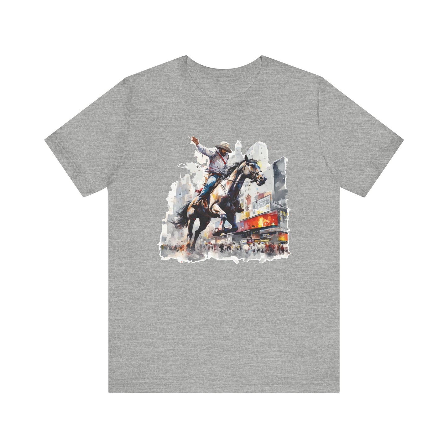 Urban Rodeo: Bella Canvas T-shirt with Cowboy in Times Square
