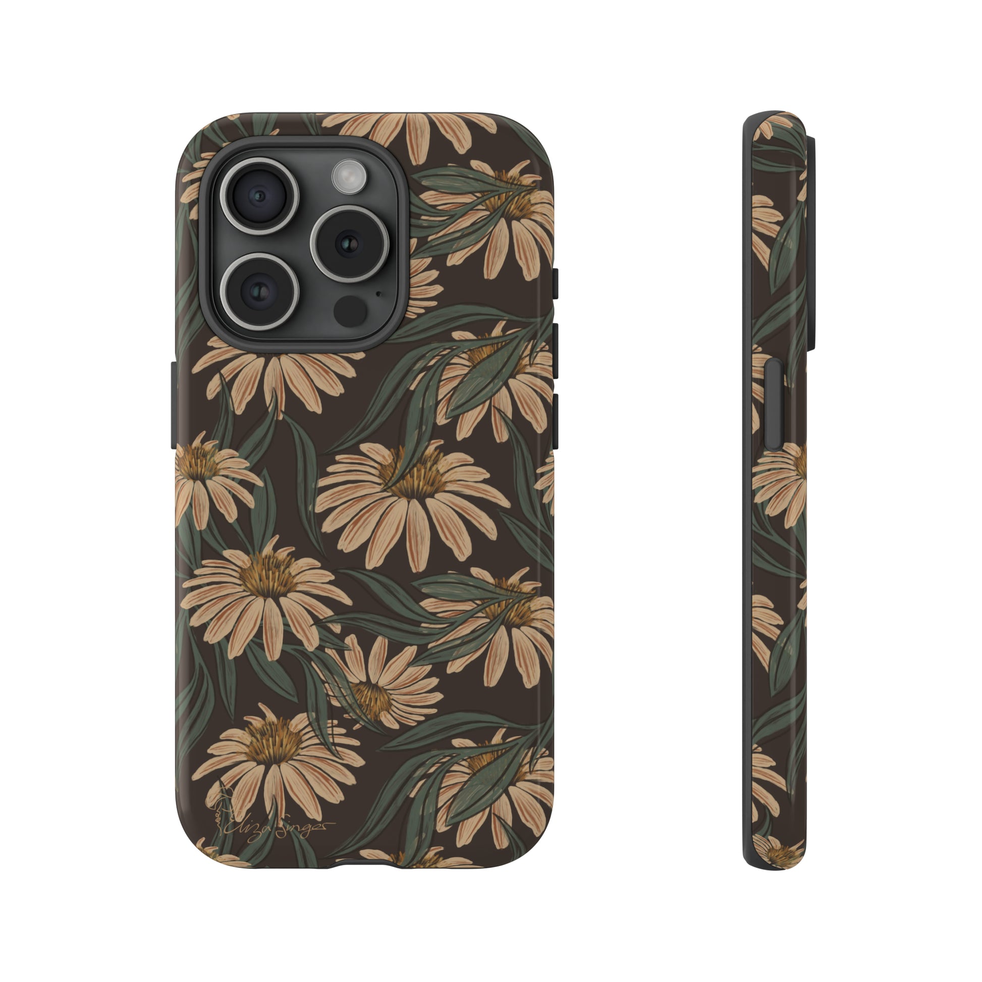 Meadows in Bloom: Boho Meadows Daisy iPhone Tough Protective Cover. A picturesque fusion of Flowers, Boho, and floral daisies in a Western design. Compatible with iPhone 15, 14, 13, XS, XR Pro/Max/Mini/P/Plus. Embrace Nature's Beauty with Style and Durability. #ElizaSinger #PhoneCase #BohoFloral