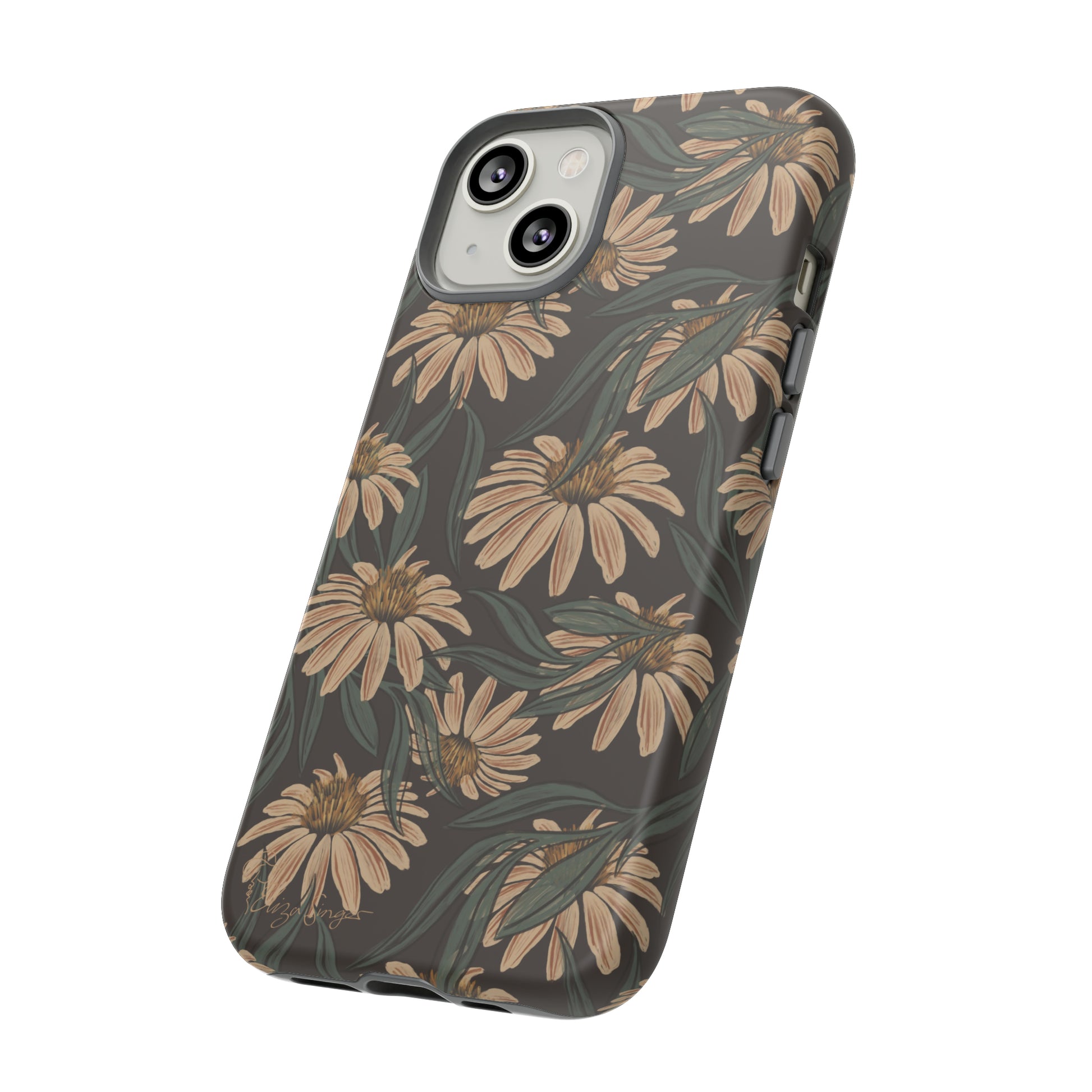 Meadows in Bloom: Boho Meadows Daisy iPhone Tough Protective Cover. A picturesque fusion of Flowers, Boho, and floral daisies in a Western design. Compatible with iPhone 15, 14, 13, XS, XR Pro/Max/Mini/P/Plus. Embrace Nature's Beauty with Style and Durability. #ElizaSinger #PhoneCase #BohoFloral