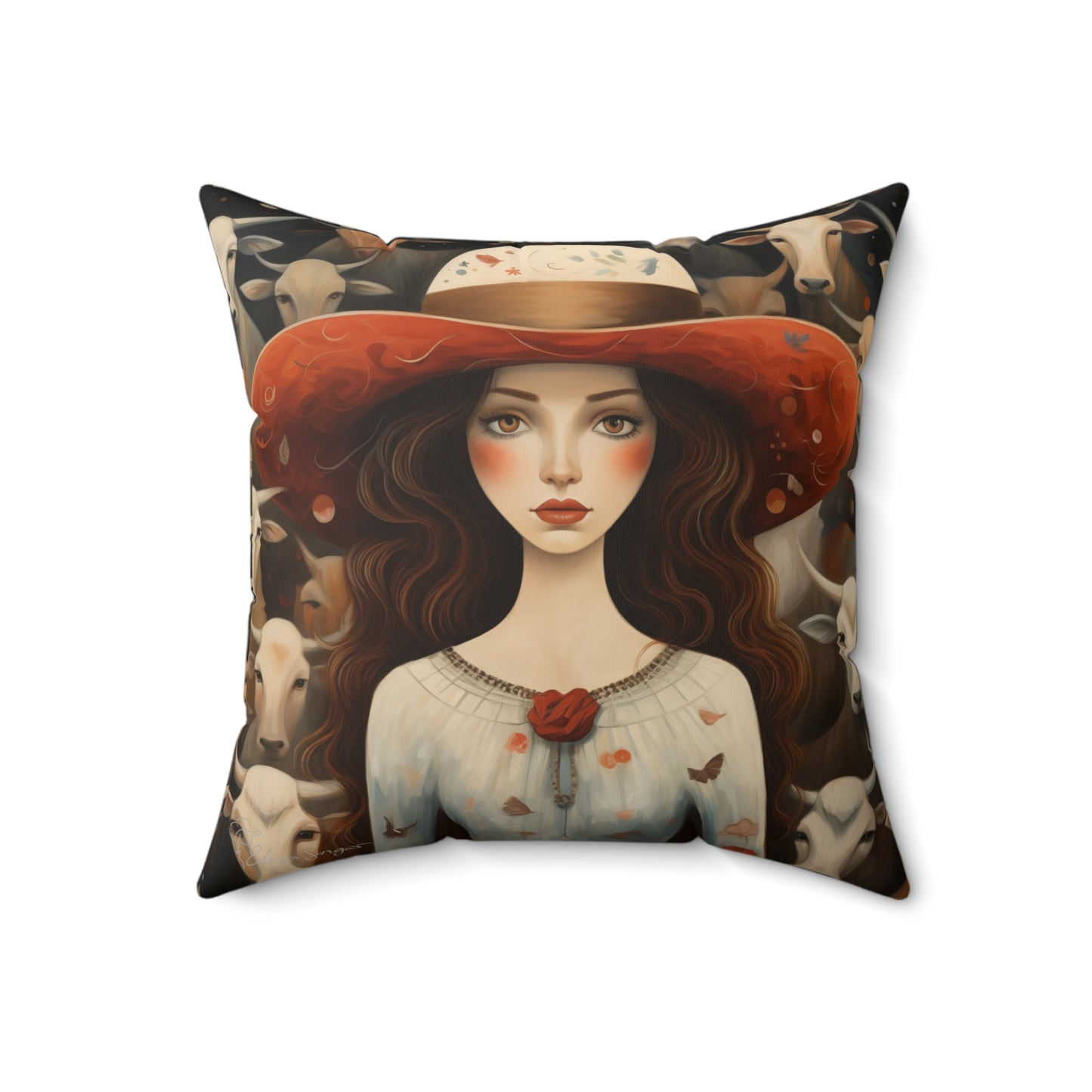 "Whimsical Paisley's Folk Art Pillow