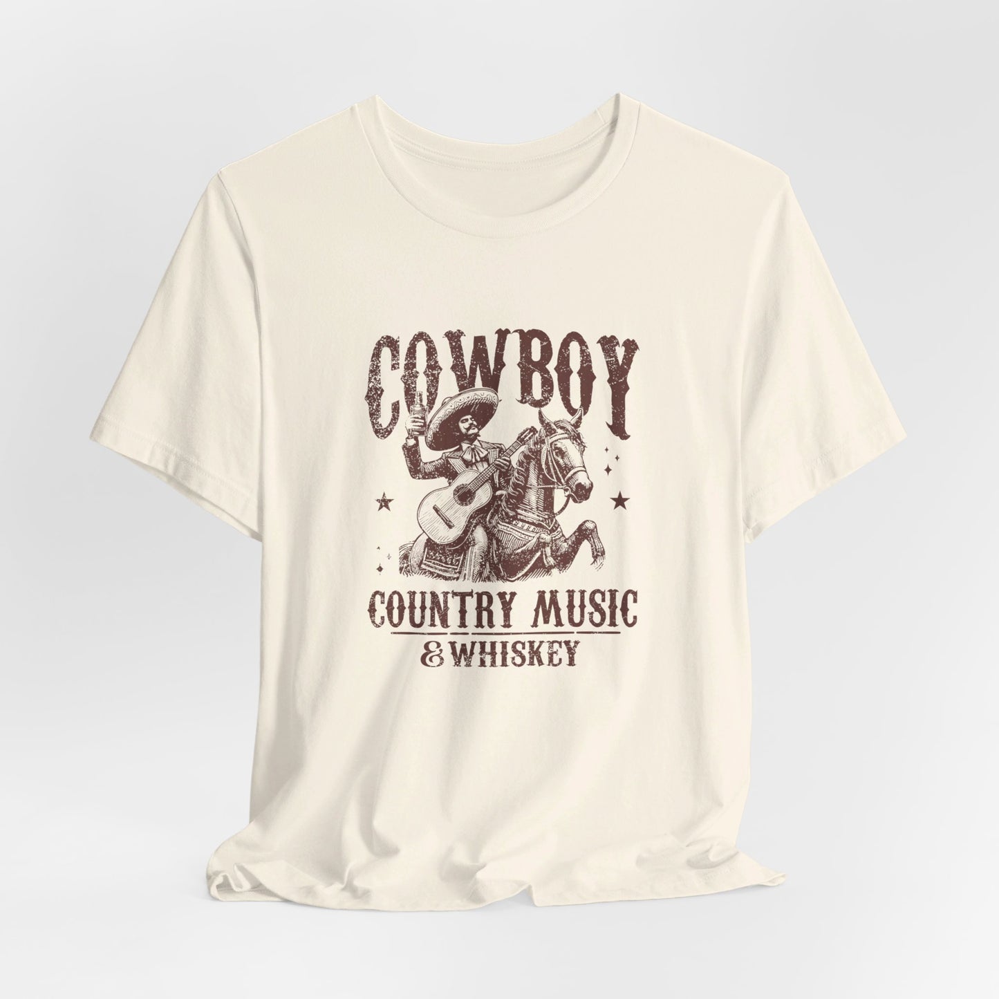 Cowboy Vibes: Bella Canvas T-shirt with Sombrero and Horse