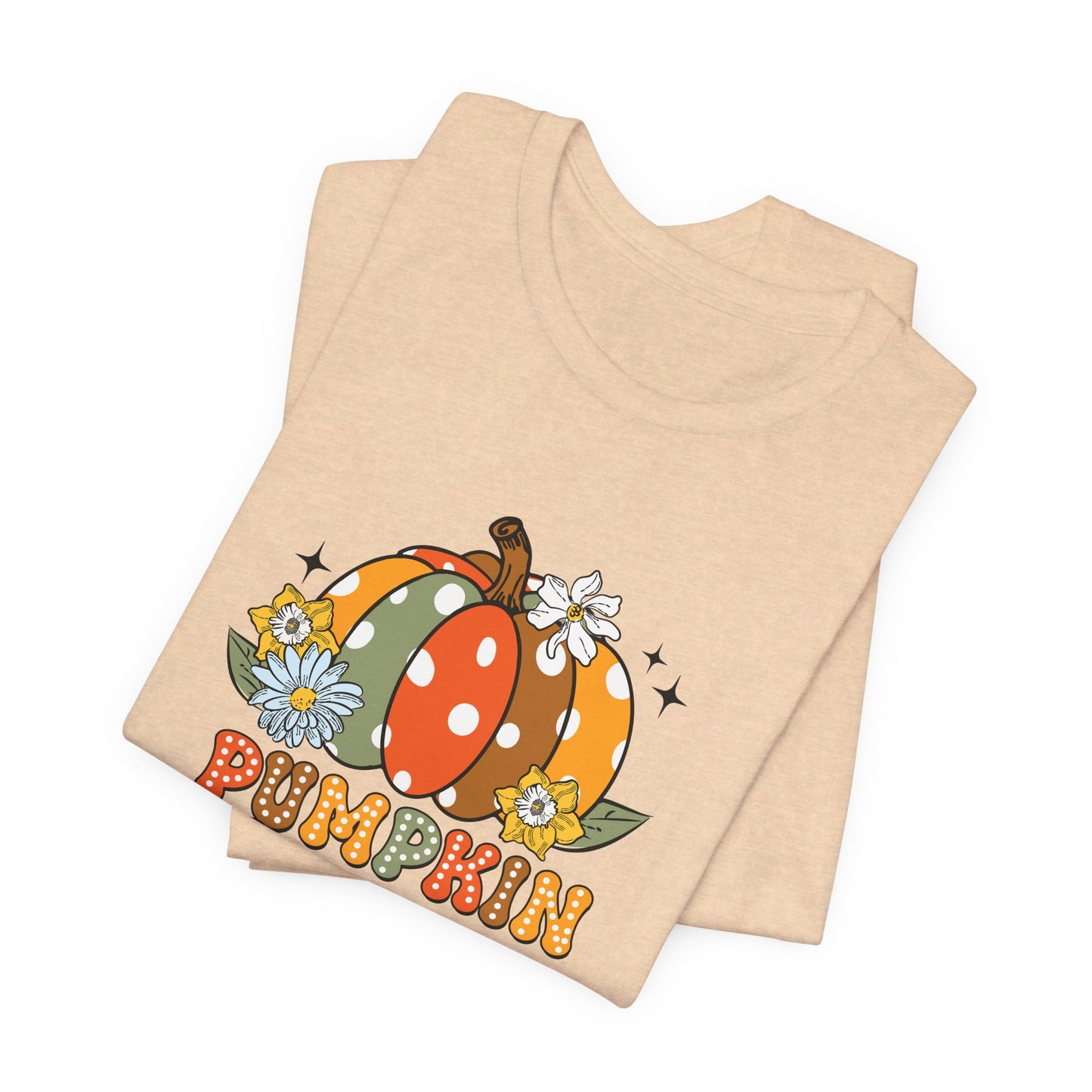 Pumpkin Season: Bella Canvas T-shirt with Multicolored Pumpkins