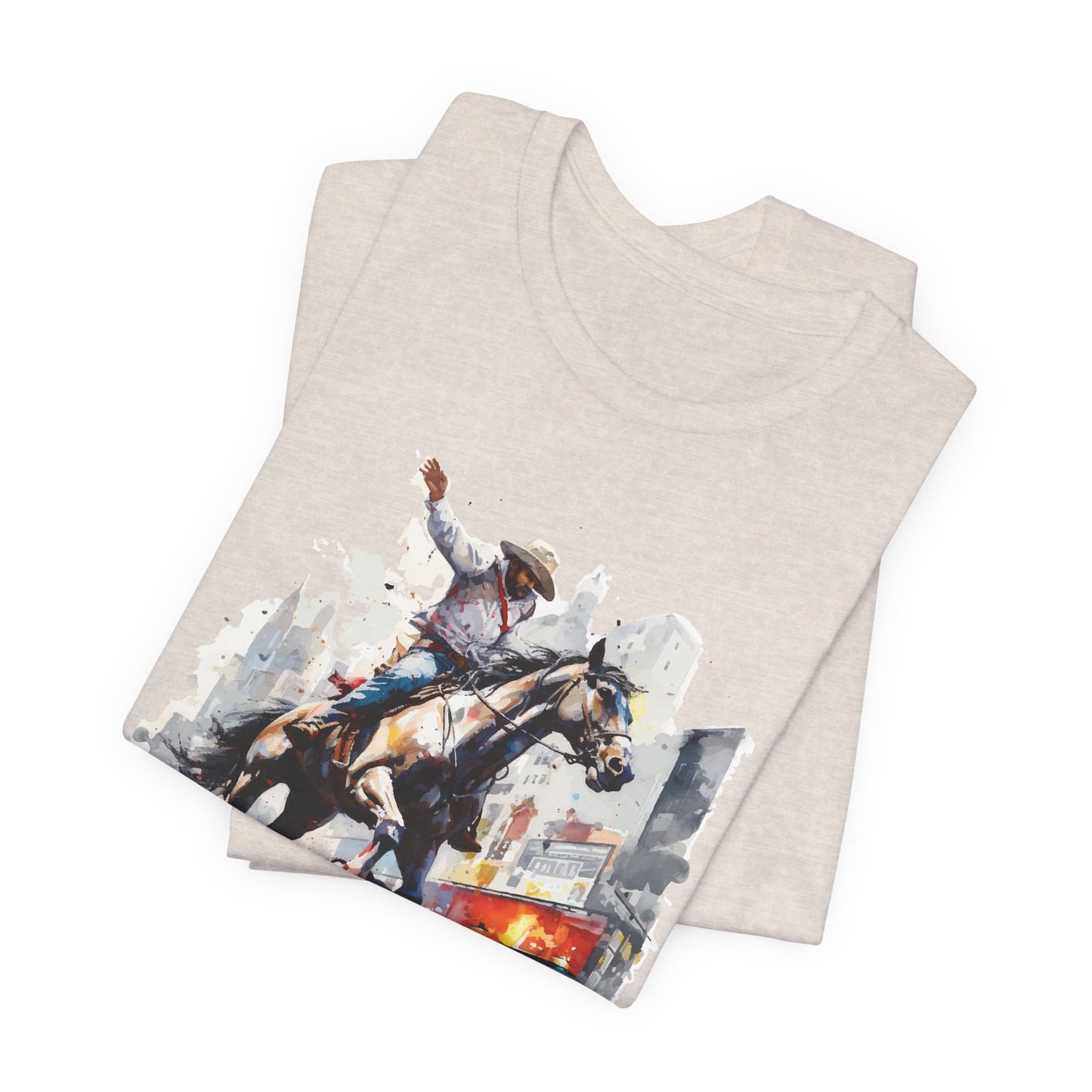 Urban Rodeo: Bella Canvas T-shirt with Cowboy in Times Square