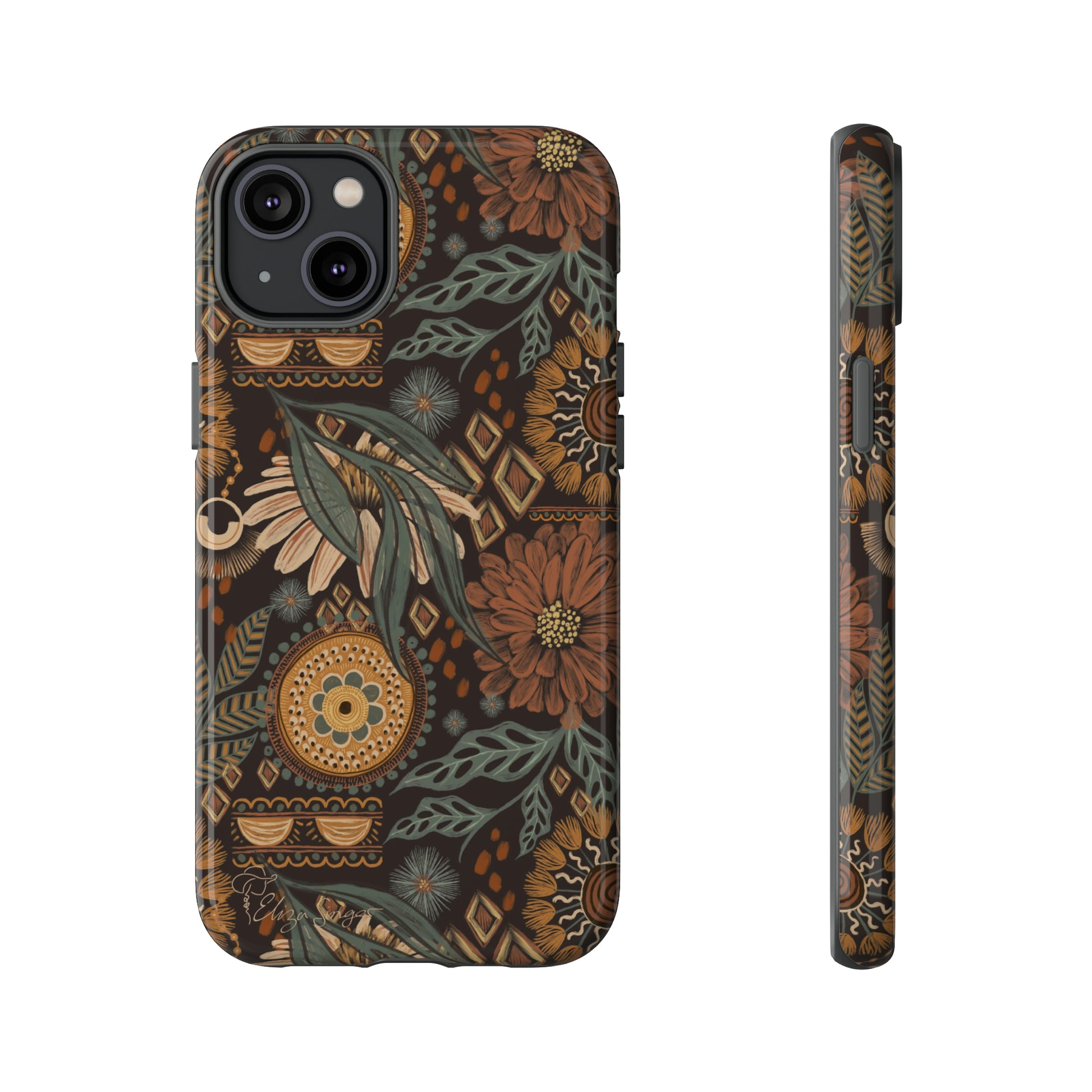 Rustic Boho Bloom: Blissfully Boho Rustic Daisy iPhone Tough Protective Cover. An artful fusion of Flowers, Boho, and floral daisies in a Western design. Compatible with iPhone 15, 14, 13, XS, XR Pro/Max/Mini/P/Plus. Embrace Bohemian Elegance with Durability and Style. #ElizaSinger #PhoneCase #BohoFloral
