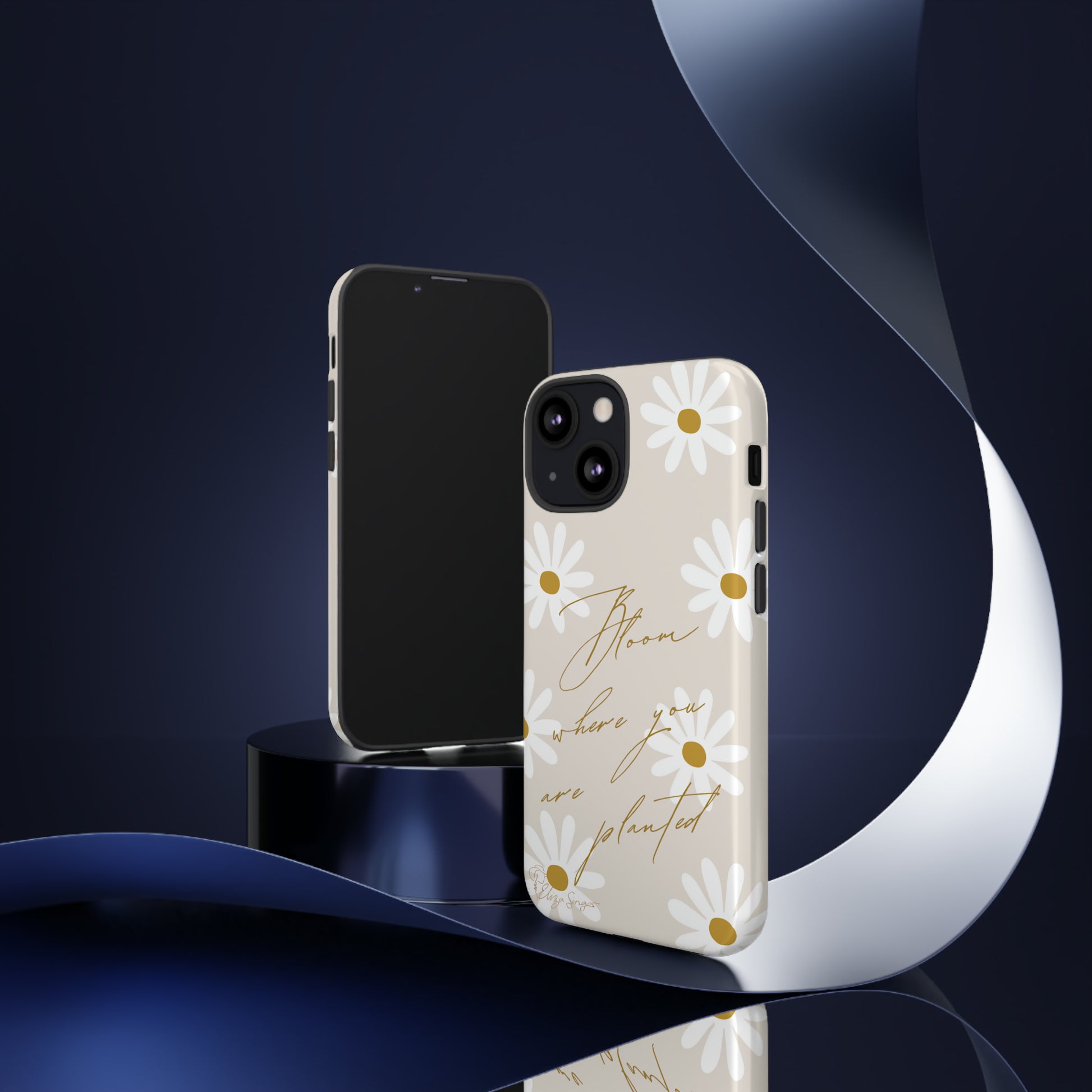 Sunny Boho Blooms: Boho Flower Daisy iPhone Tough Protective Case. A lively fusion of Flowers, Boho, and floral daisies design. Compatible with iPhone 15, 14, 13, XS, XR Pro/Max/Mini/P/Plus. Elevate Your Device with Bohemian Charm and Durability. #ElizaSinger #PhoneCase #FloralDesign