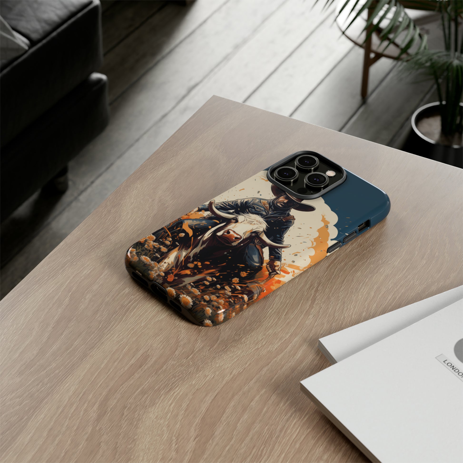 Time-Tested Charm: Immerse yourself in the charm of yesteryear with our Tough Cell Phone Case. Featuring a cowboy on a cow in a field of flowers, this design exudes retro vibes. Experience the perfect blend of vintage style and durable protection. Elevate your phone with a touch of timeless allure. #ElizaSinger #PhoneCase #VintageCharm