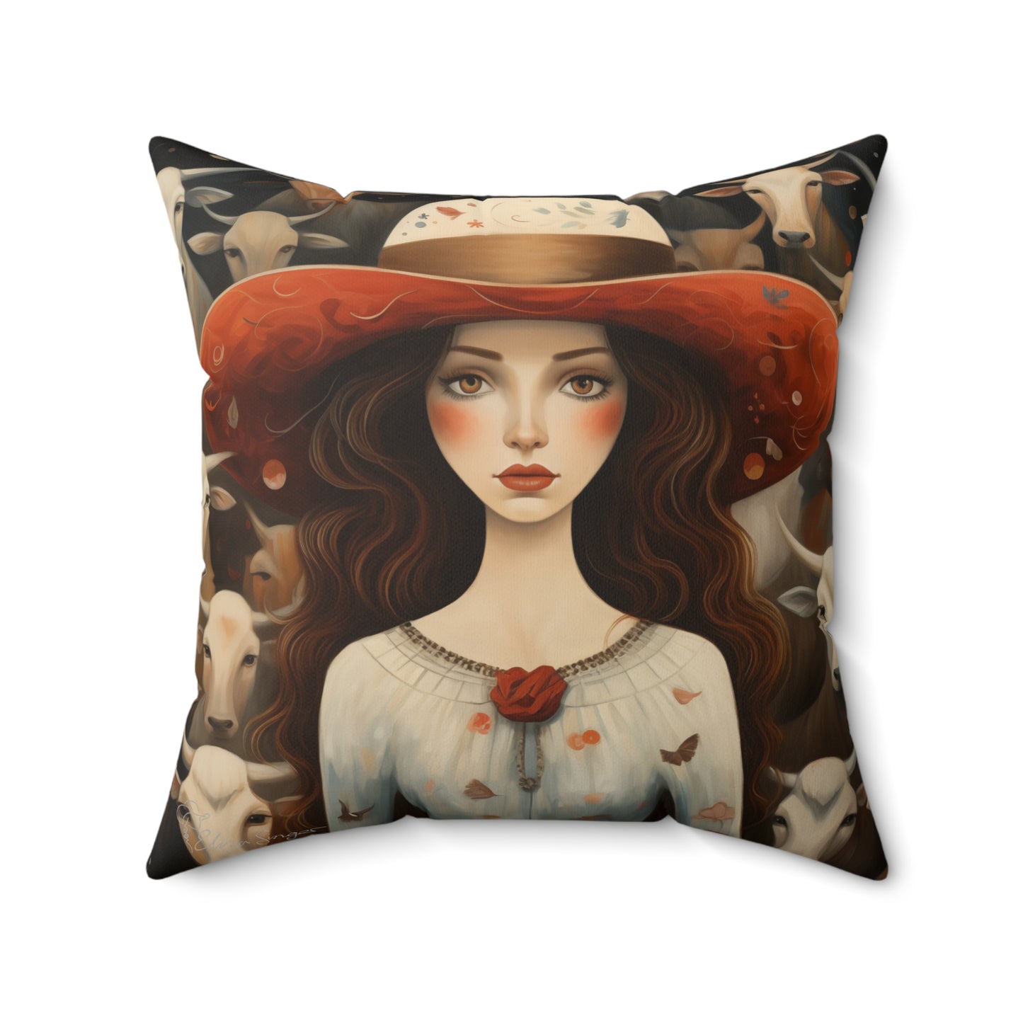 "Whimsical Paisley's Folk Art Pillow