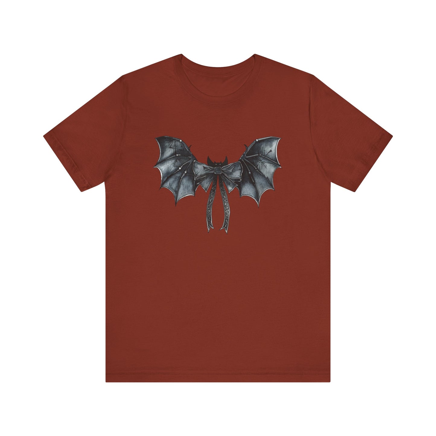 Subtle Spooks: Halloween Bella Canvas T-shirt with Minimalistic Bat Wing Design