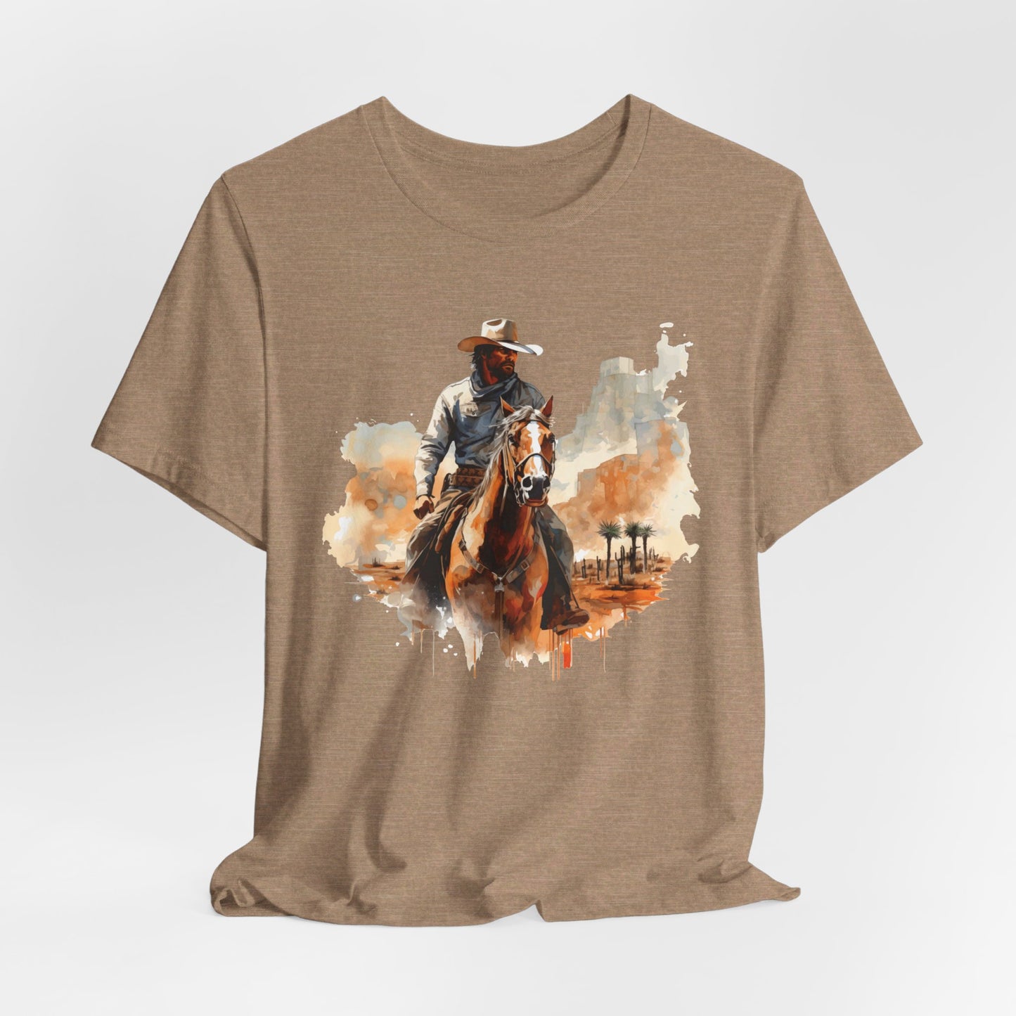 Lone Ranger: Bella Canvas T-shirt with Cowboy in Desert