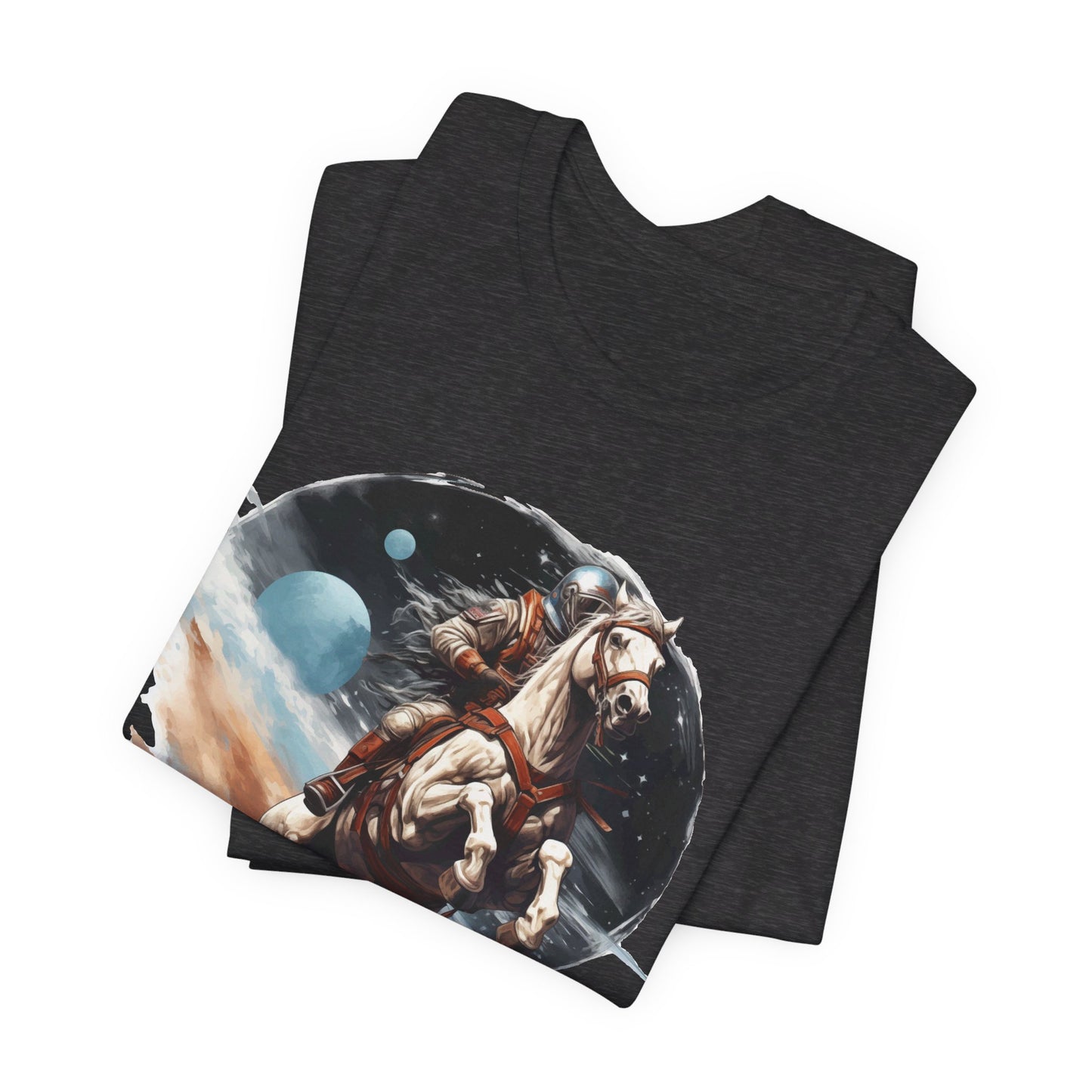 Intergalactic Rodeo: Astronaut on Horse Bella Canvas T-shirt