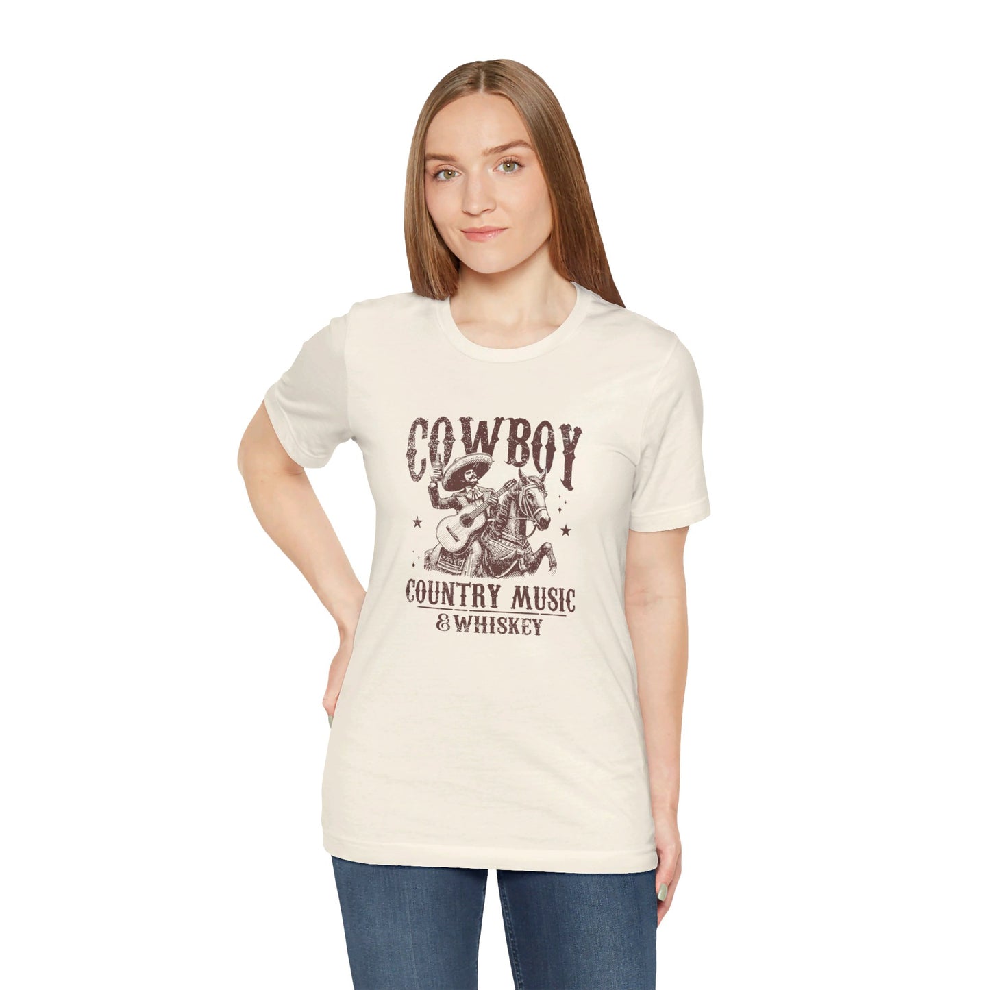 Cowboy Vibes: Bella Canvas T-shirt with Sombrero and Horse