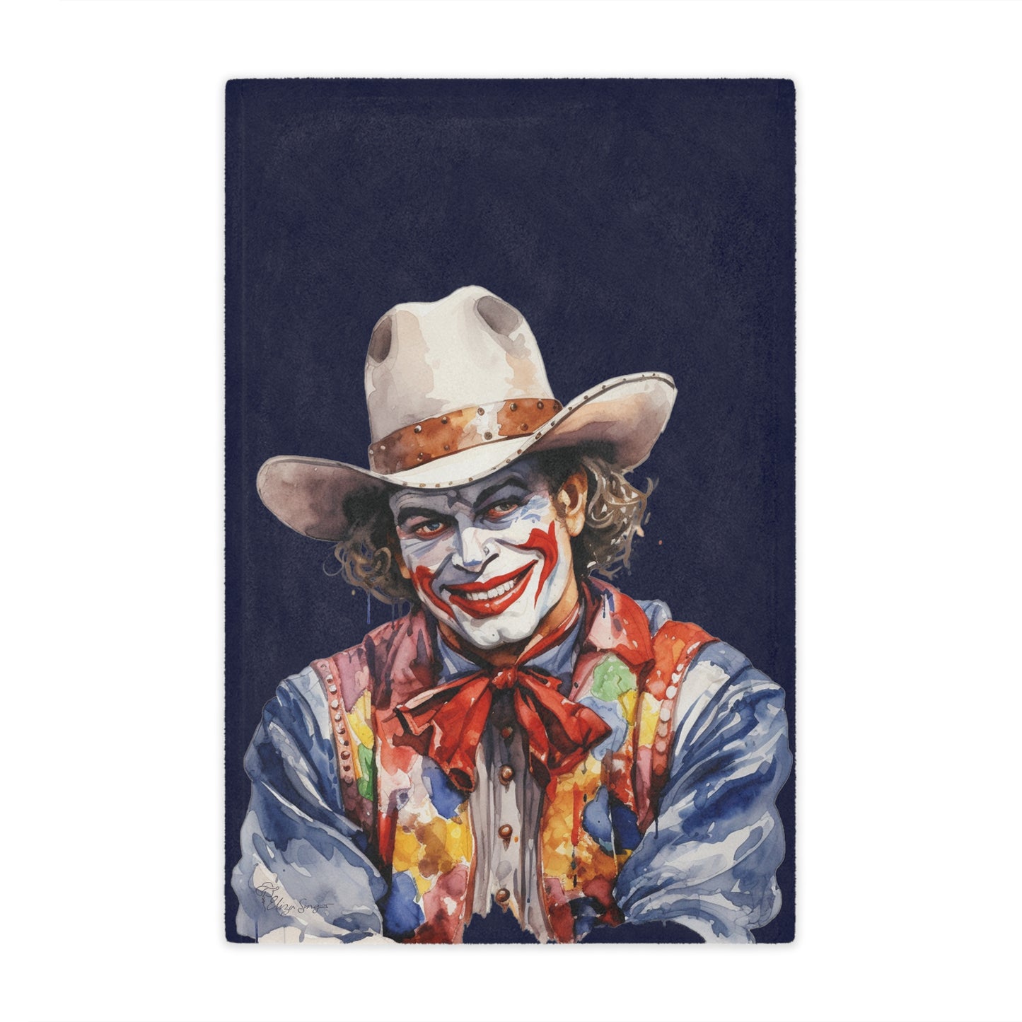 Dark Blue Rodeo Clown Minky Blanket