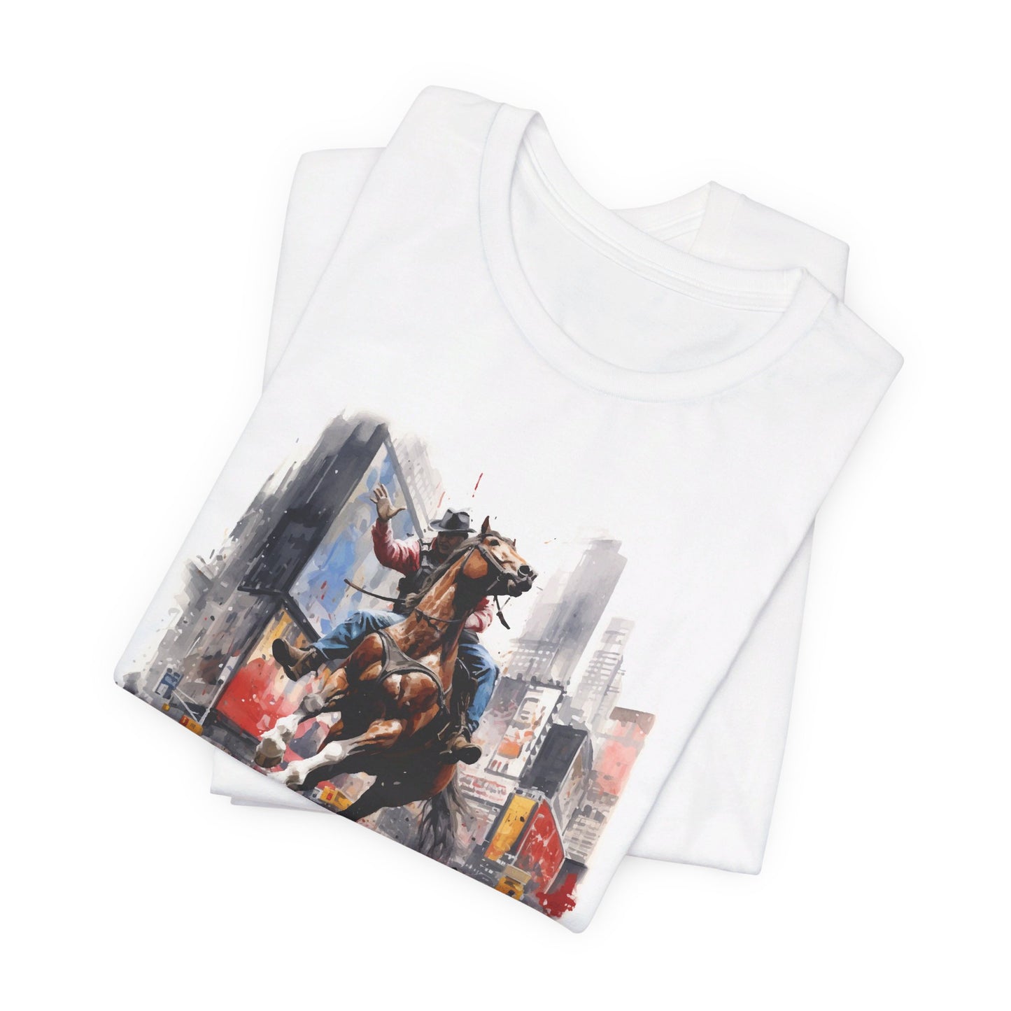 Times Square Rodeo: Bella Canvas T-shirt with Cowboy and Horse