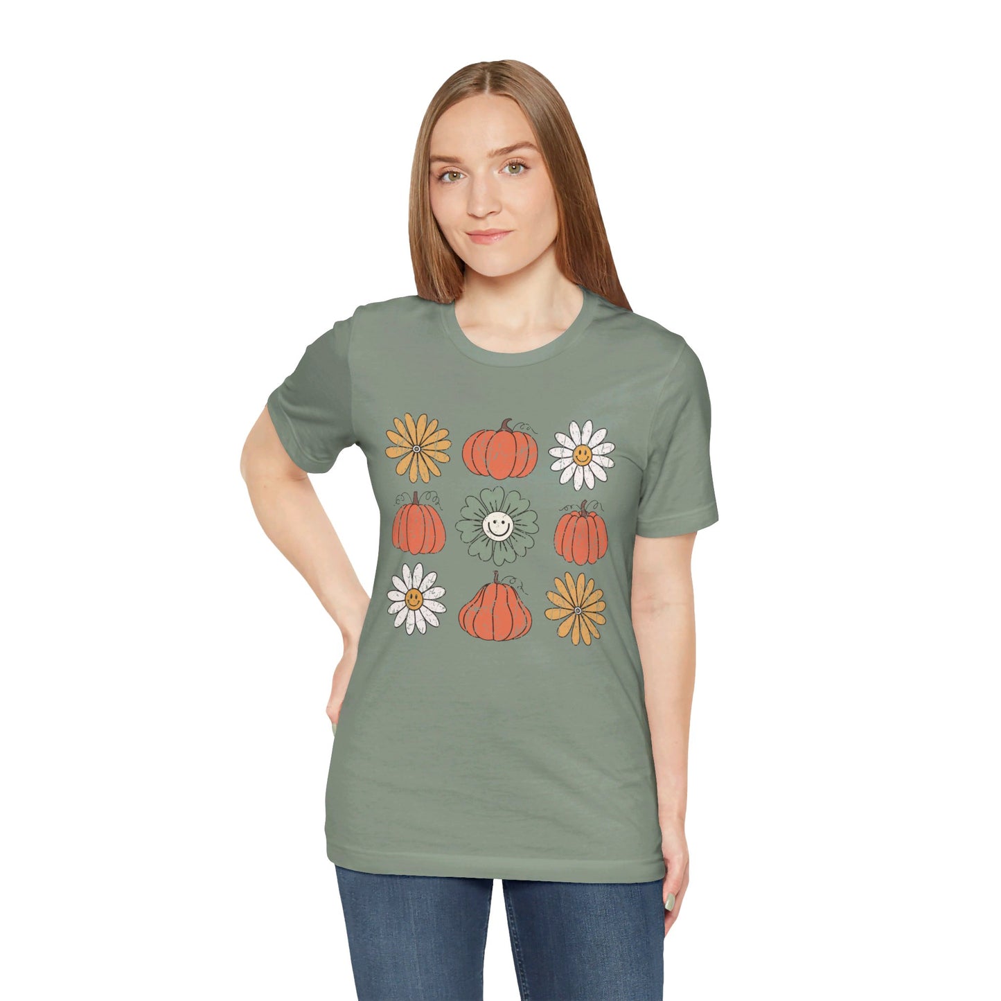 Daisy Pumpkin Patch: Halloween Bella Canvas T-shirt