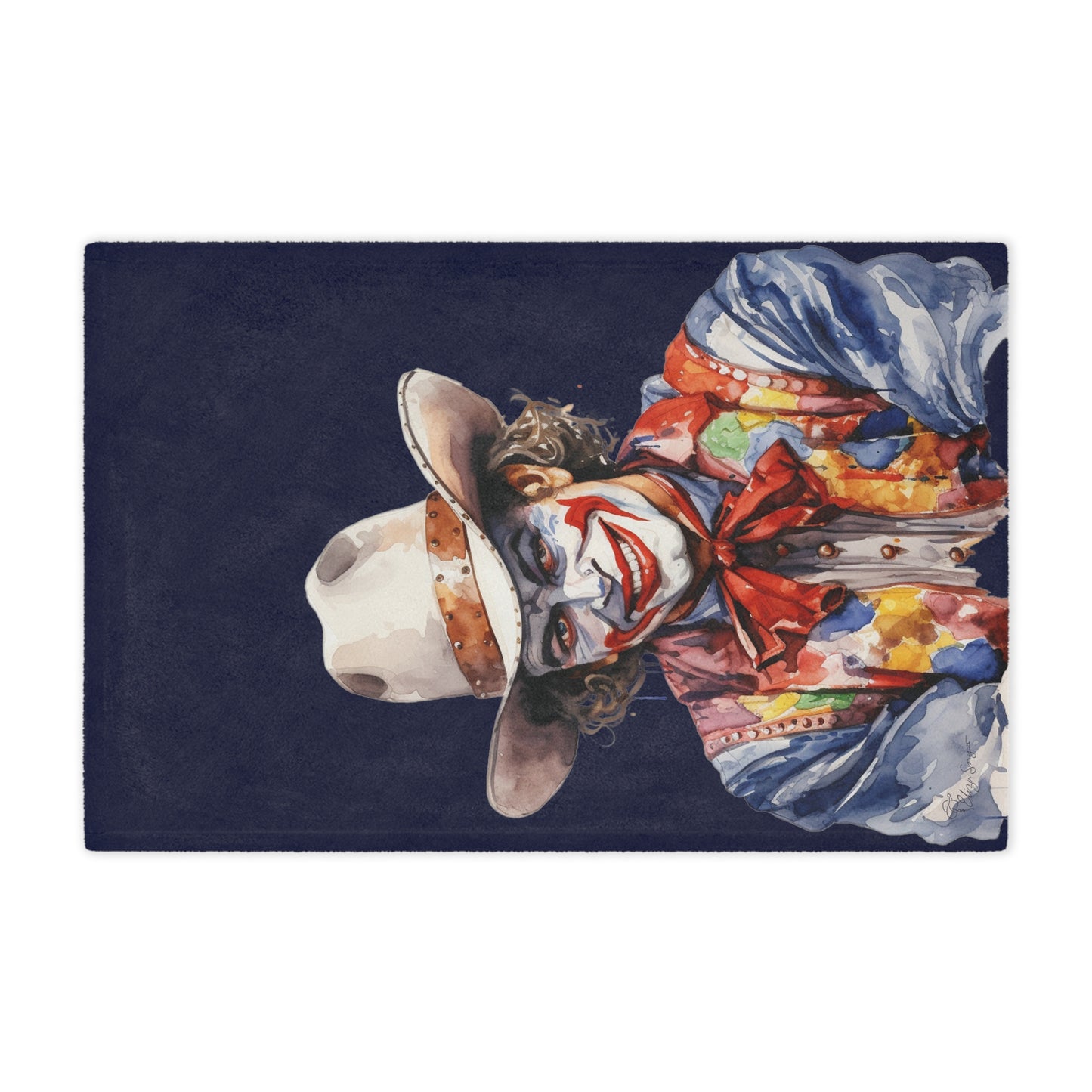 Dark Blue Rodeo Clown Minky Blanket
