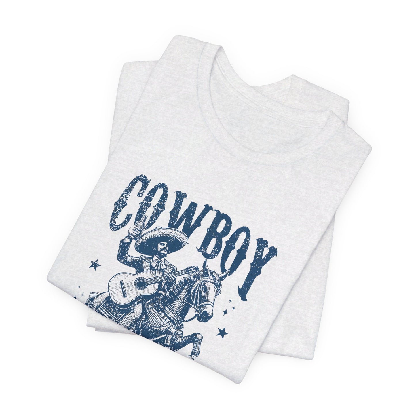 Cowboy Vibes: Bella Canvas T-shirt with Sombrero and Horse