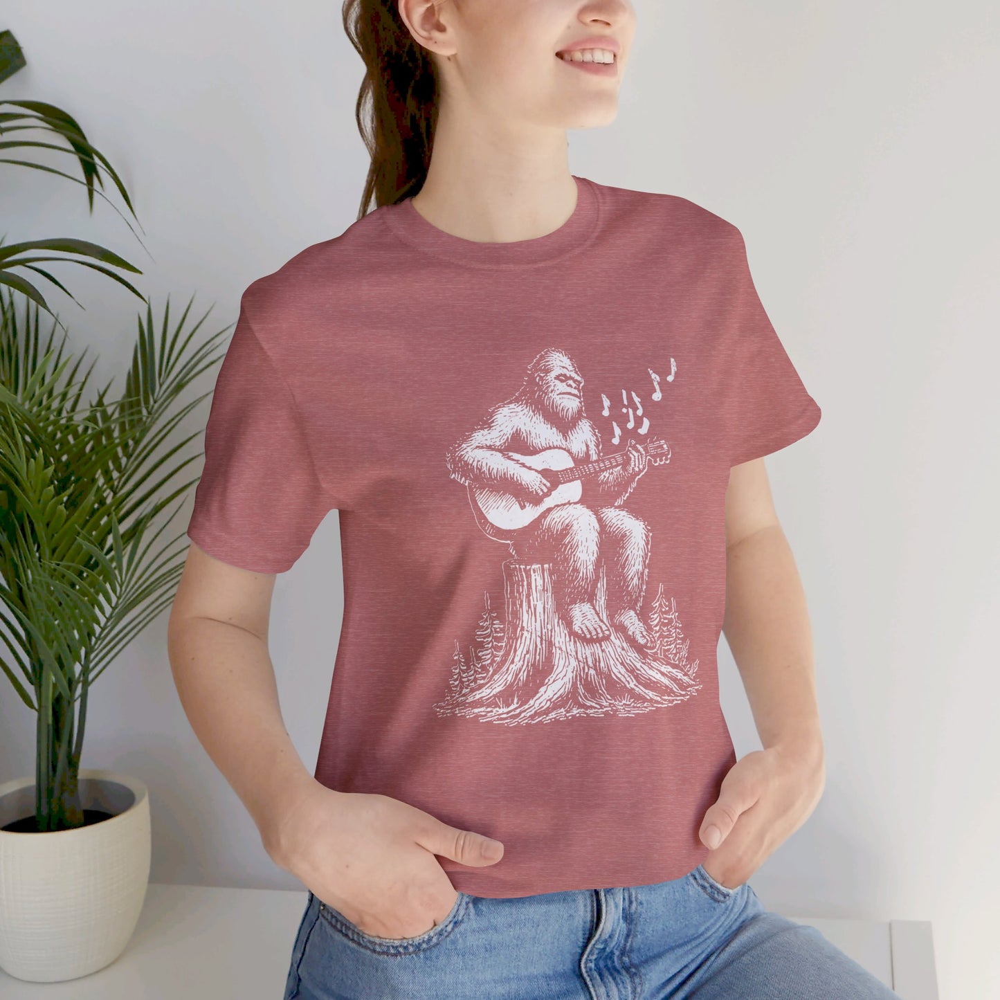 Sasquatch Serenade: Bella Canvas T-shirt with Bigfoot