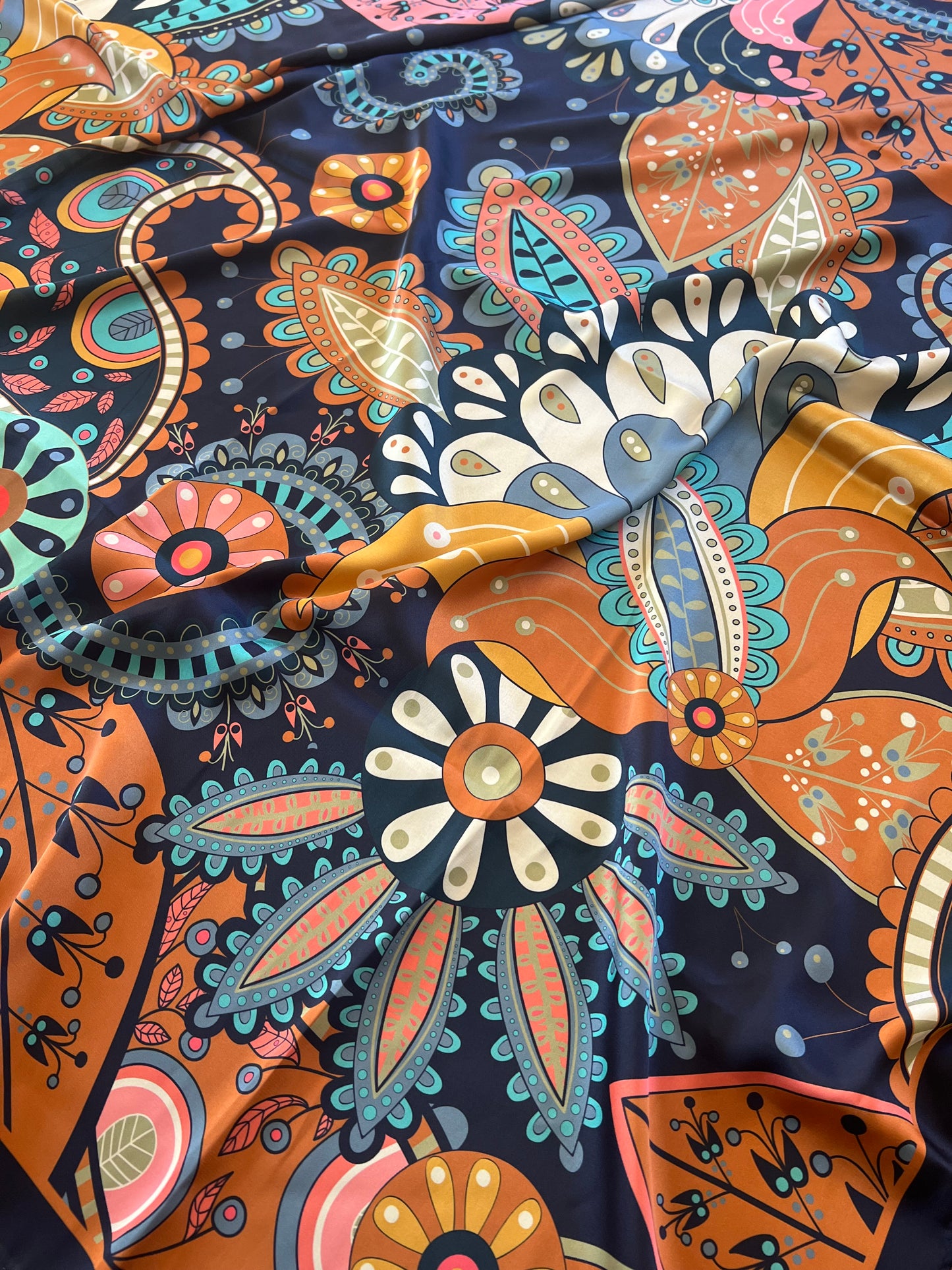 Paisley Bouquet in Navy Wild Rag