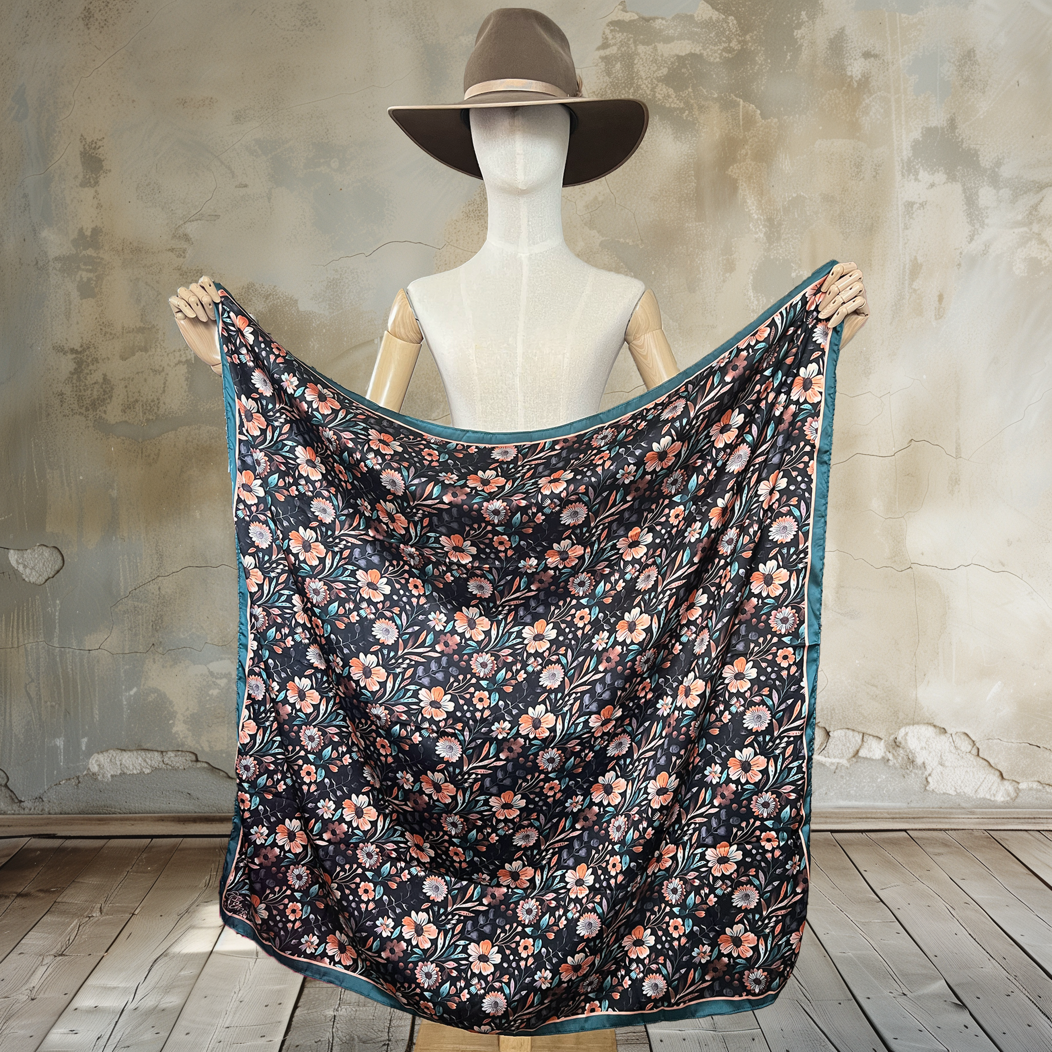 Floral Rag Muted Floral Sketch Wild Rag – Eliza Singer Studio